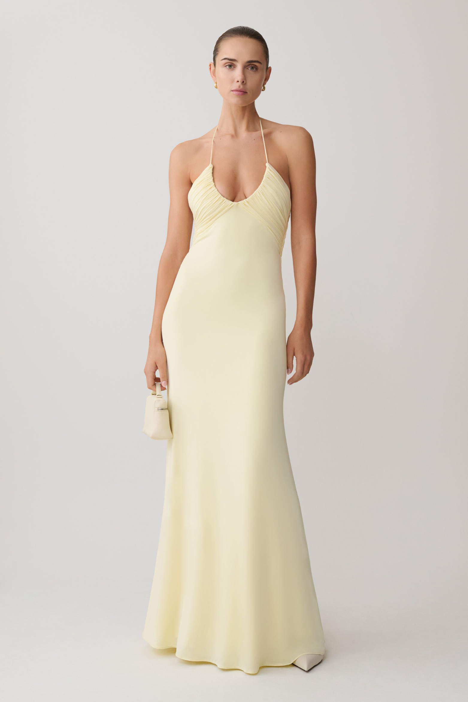 Gathered Slinky Maxi Dress