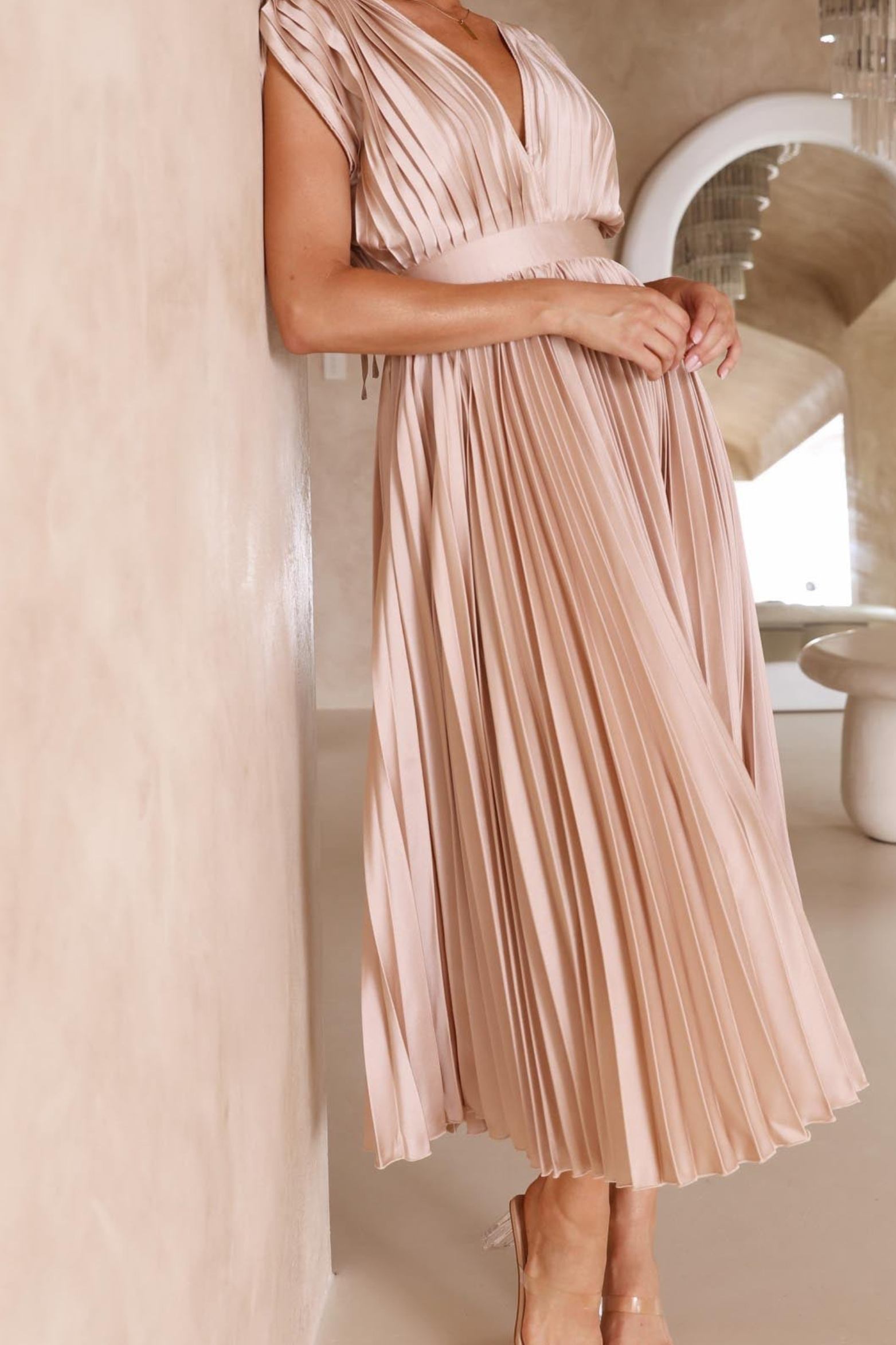 Flowy Pleated Maxi Dress