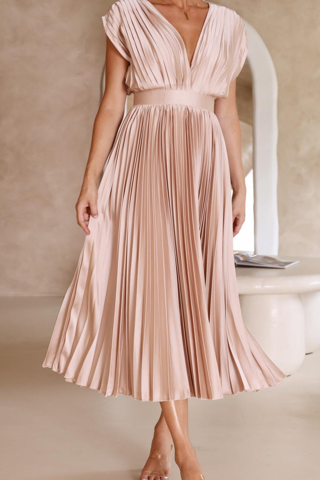 Flowy Pleated Maxi Dress