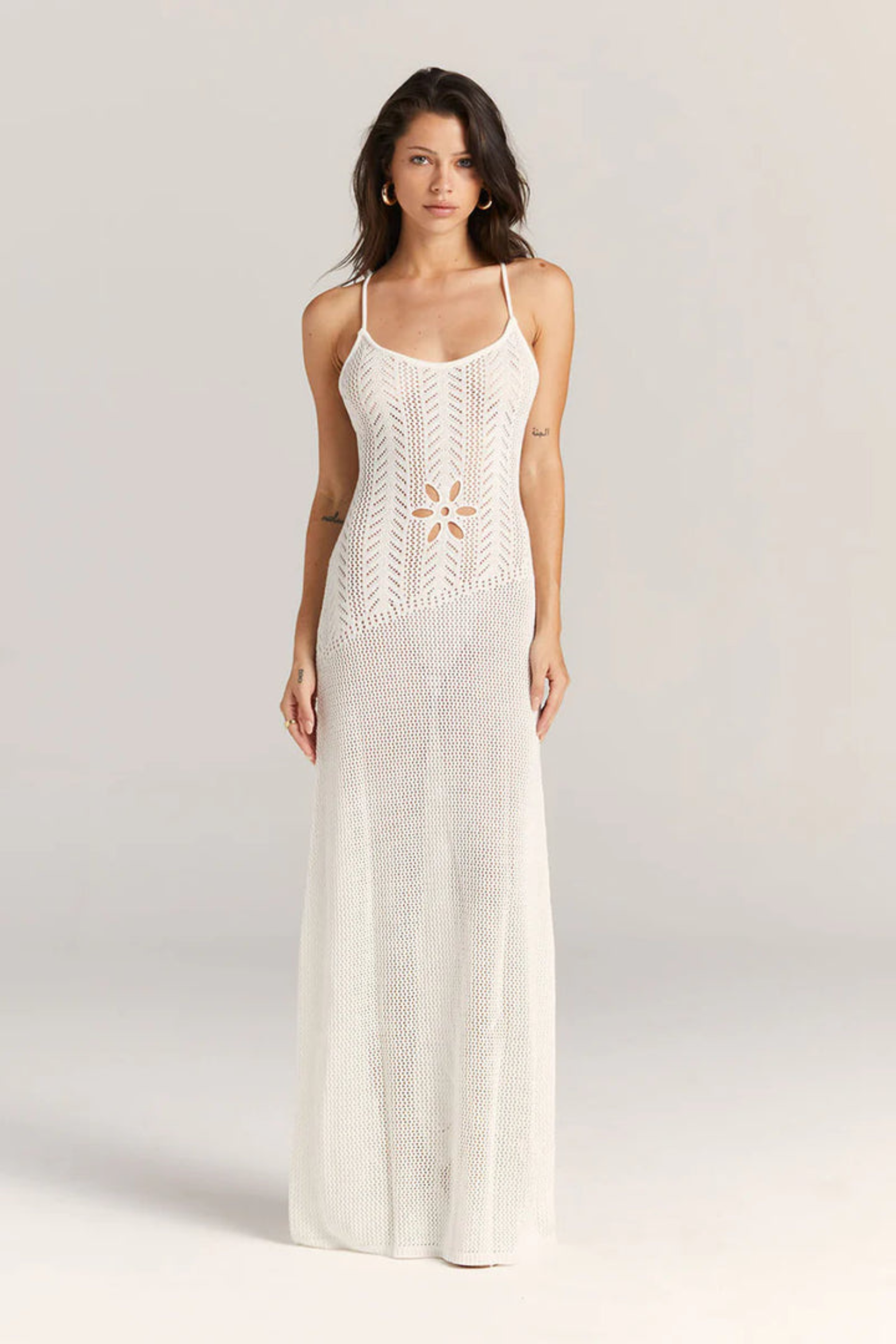 Shadow Lattice Knit Dress