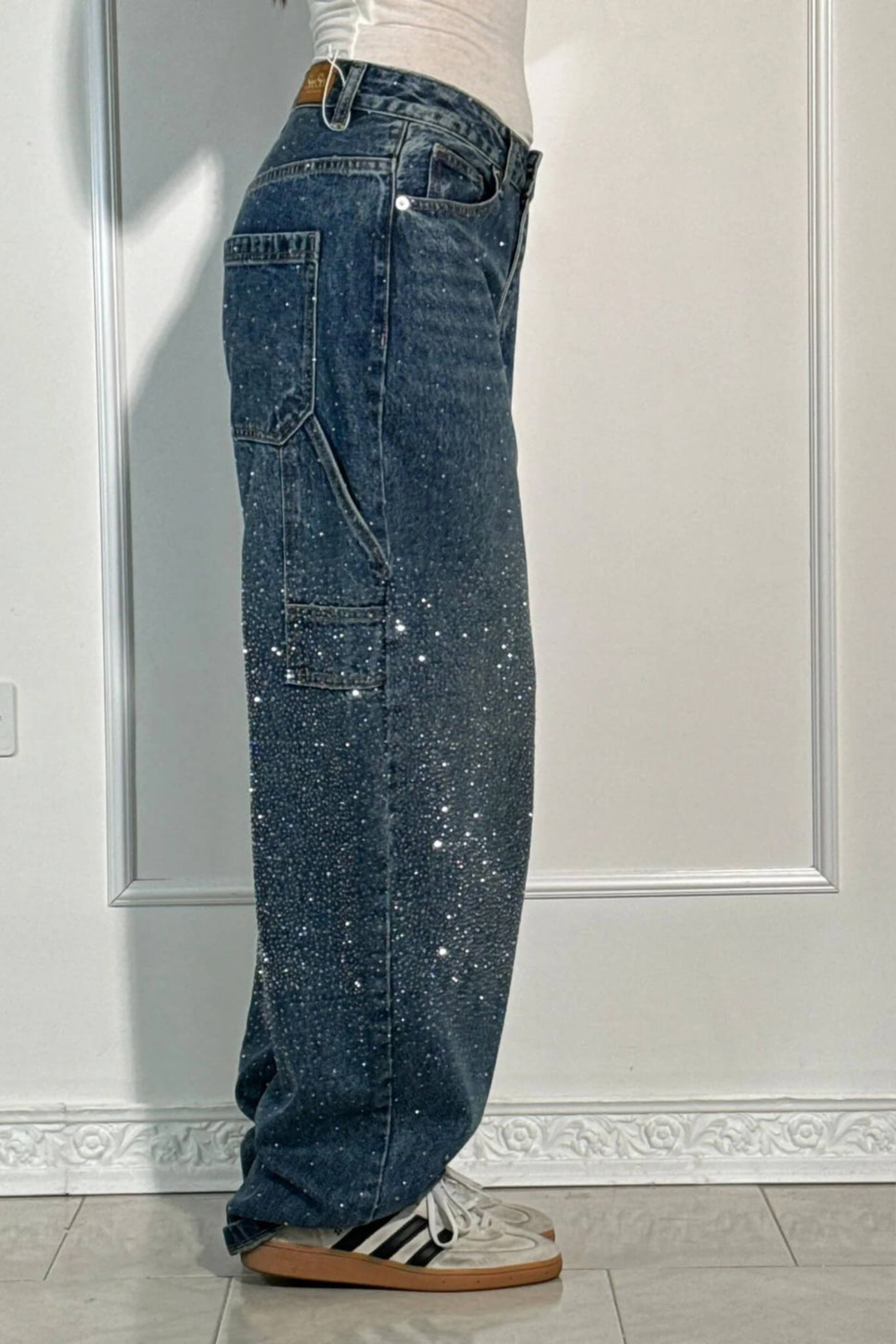 Women Balloon Fit Carpenter Denim Jeans