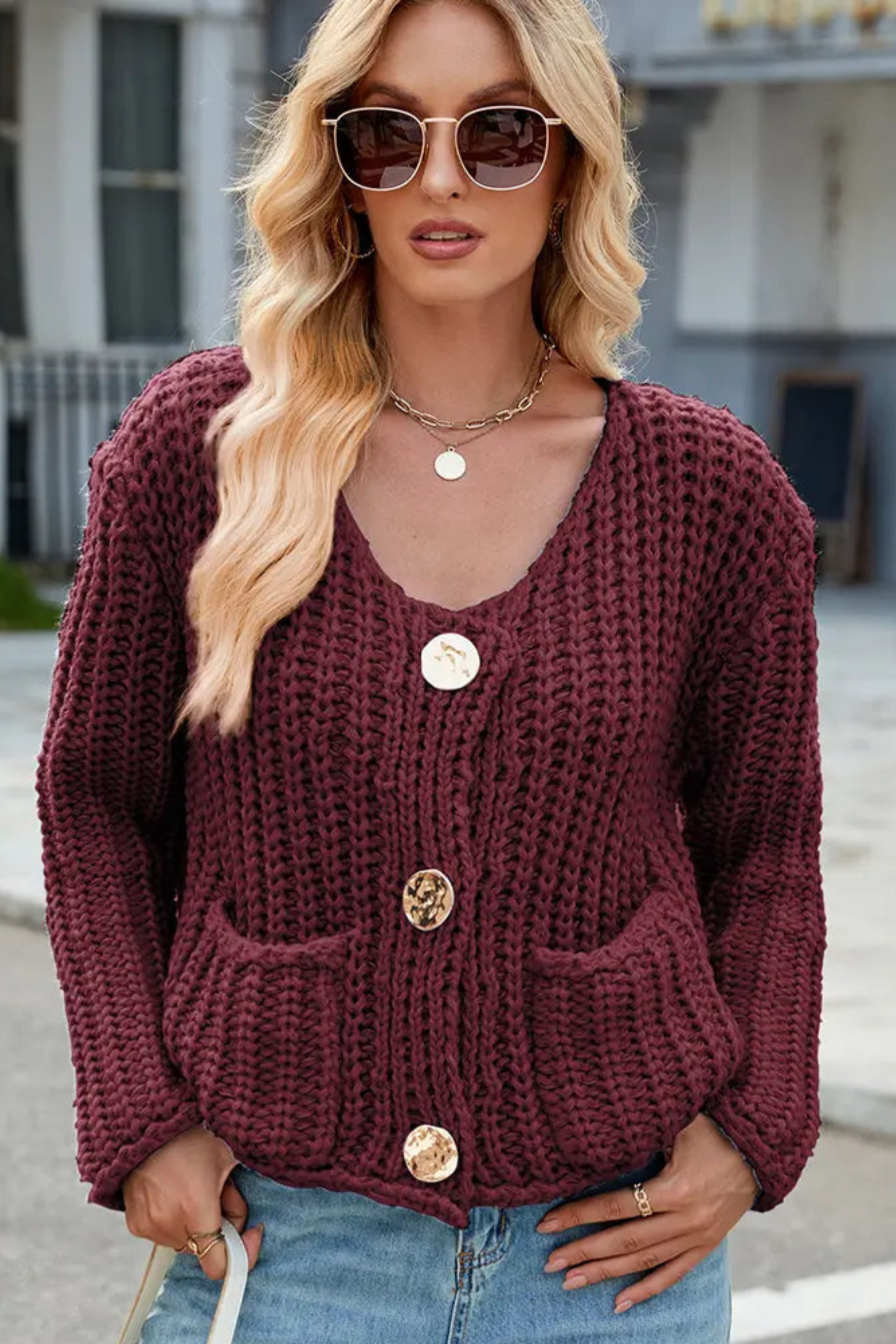 Women's Button Front Knit Cardigan
