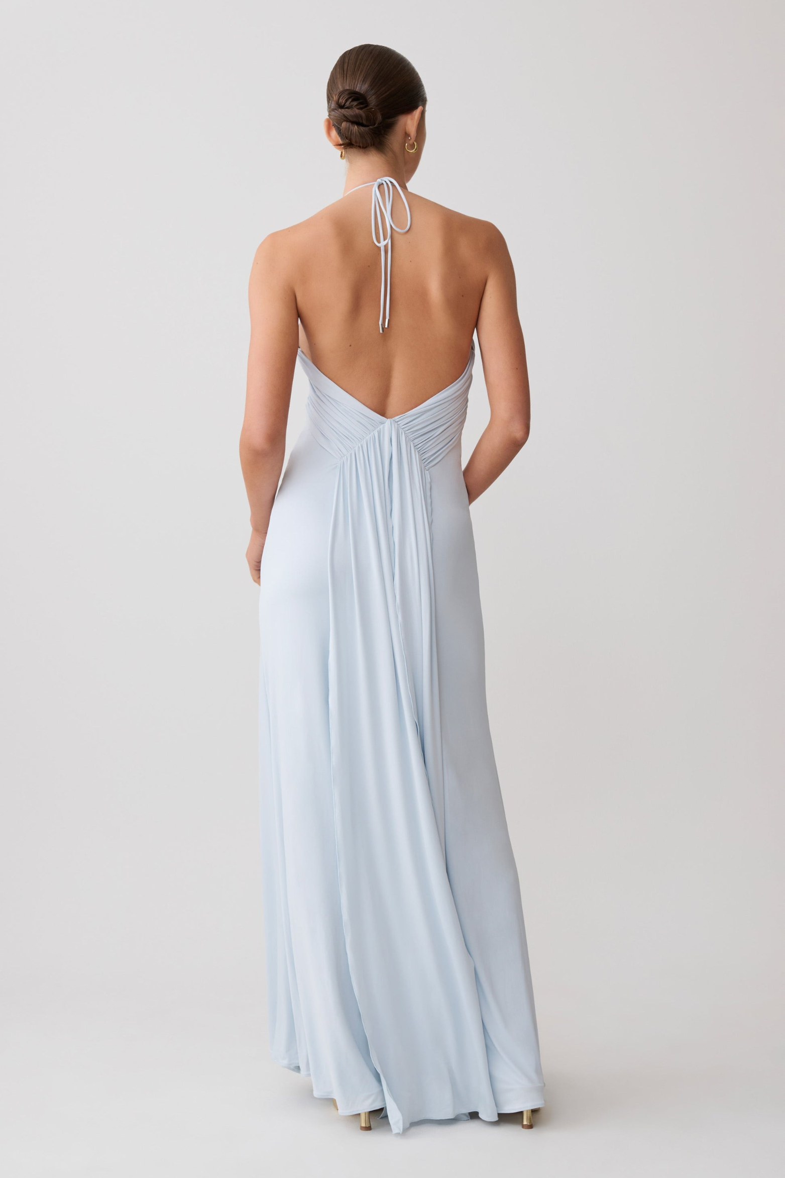 Gathered Slinky Maxi Dress