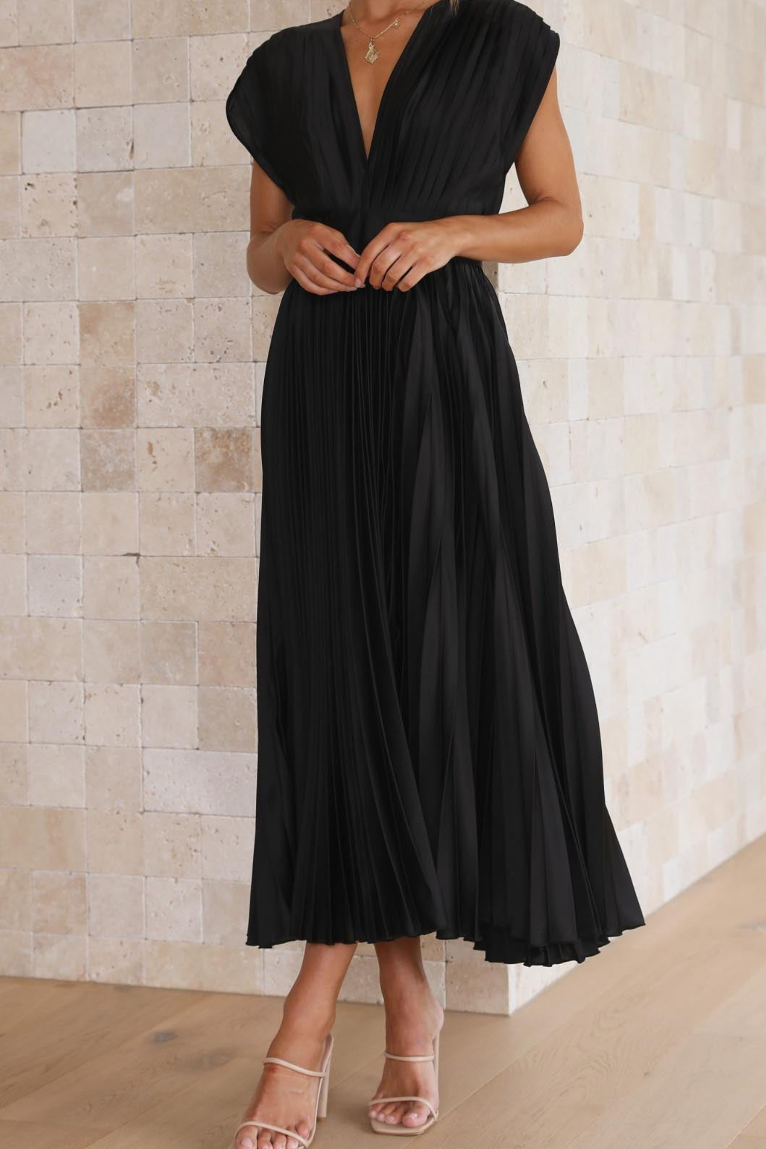 Flowy Pleated Maxi Dress