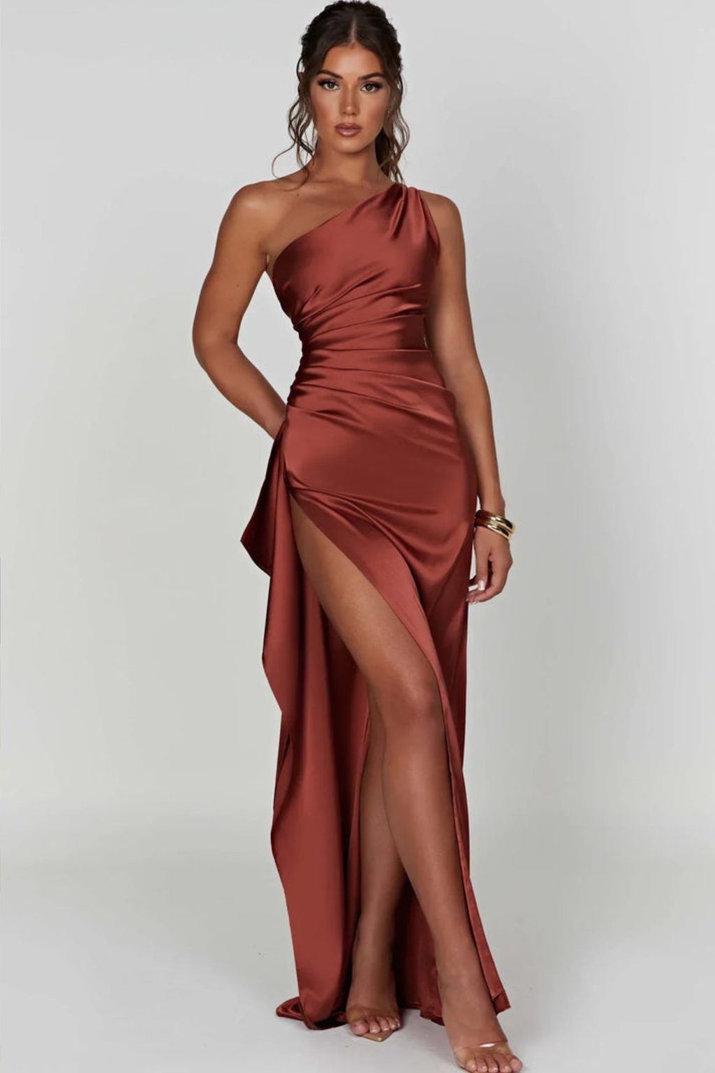 Asymmetric One Shoulder Evening Dress
