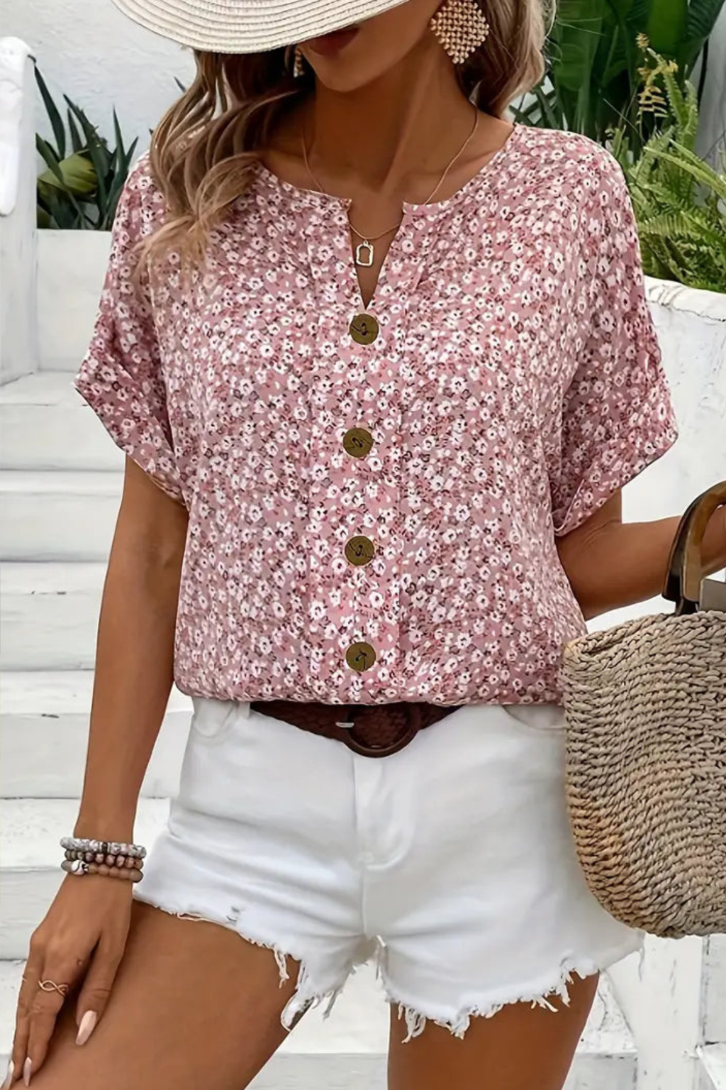 Floral Button Up Blouse