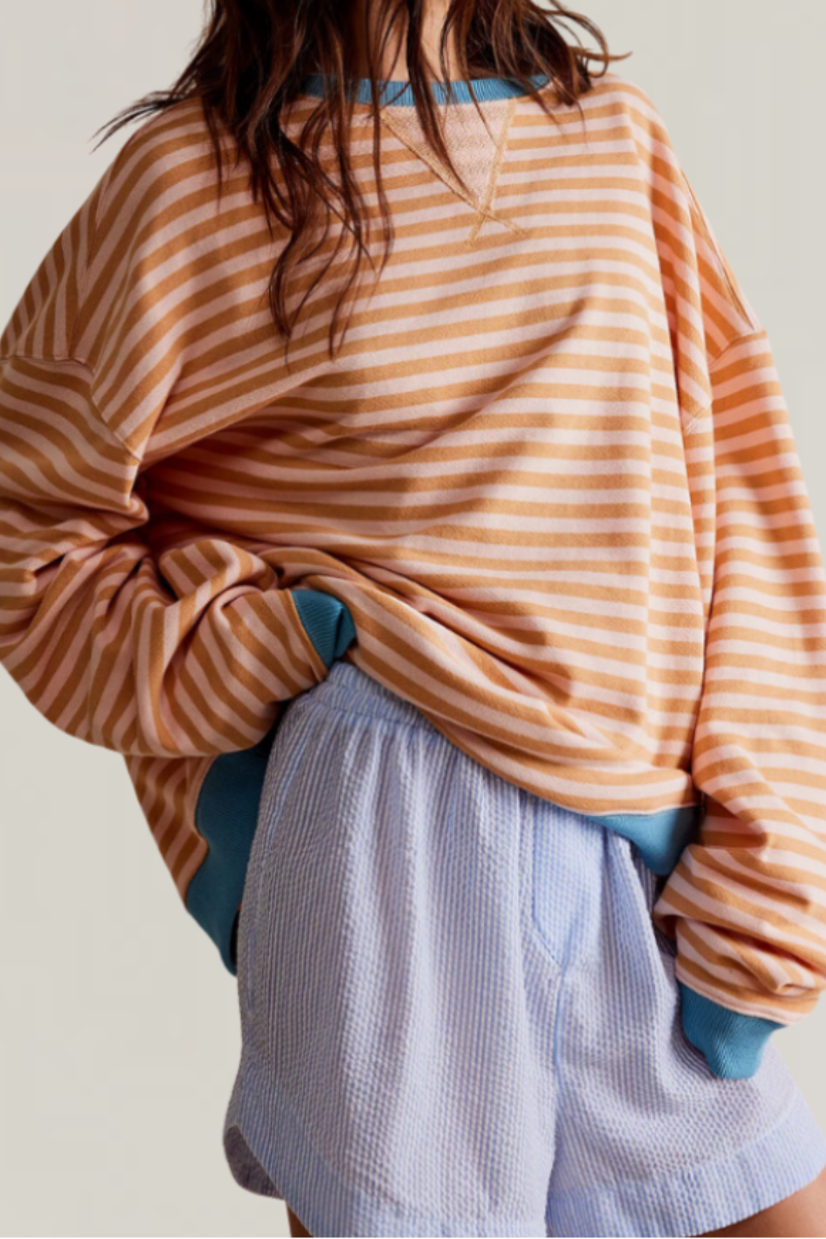 Relaxed Striped Crew Neck Sweater