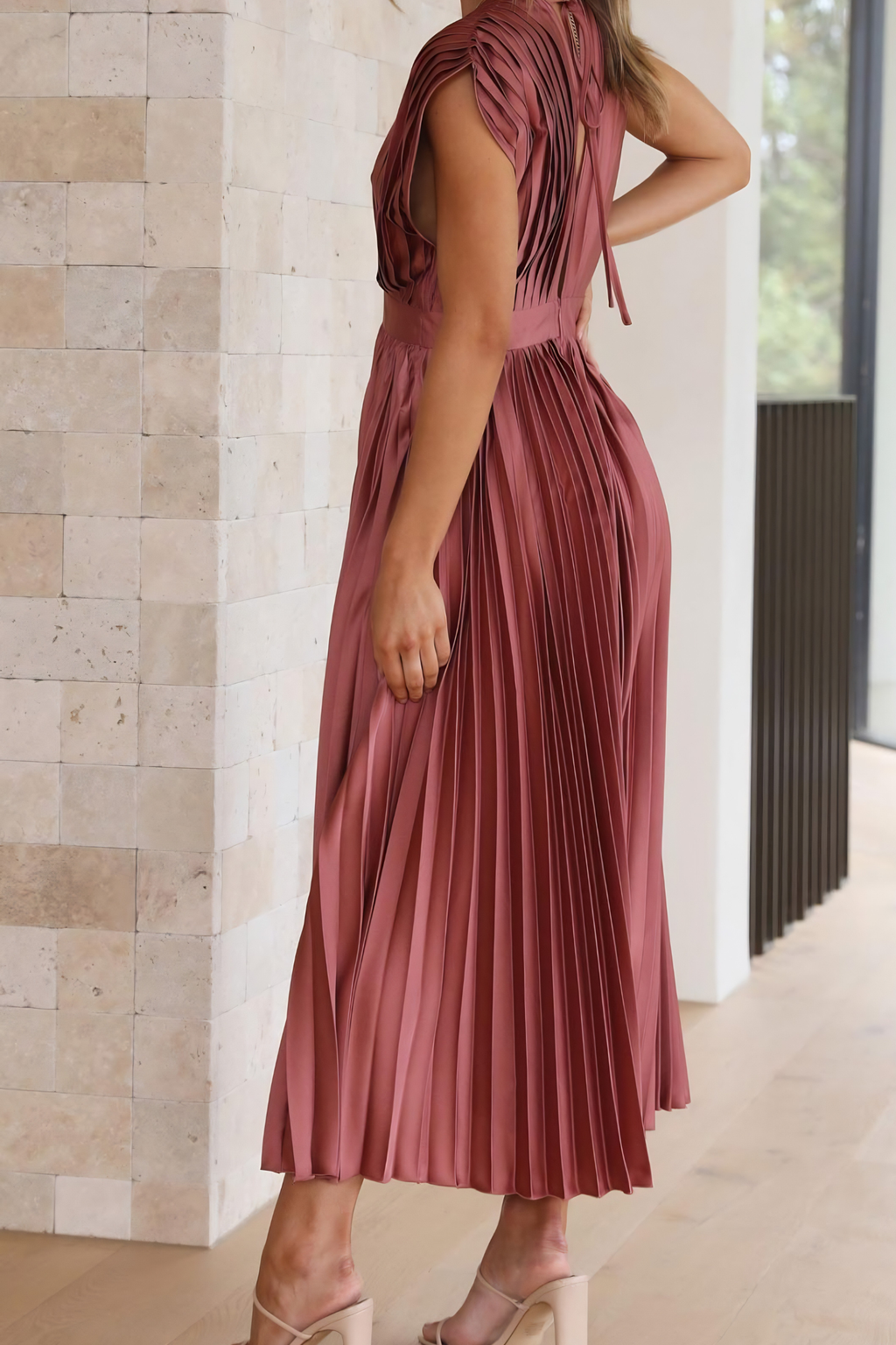 Flowy Pleated Maxi Dress