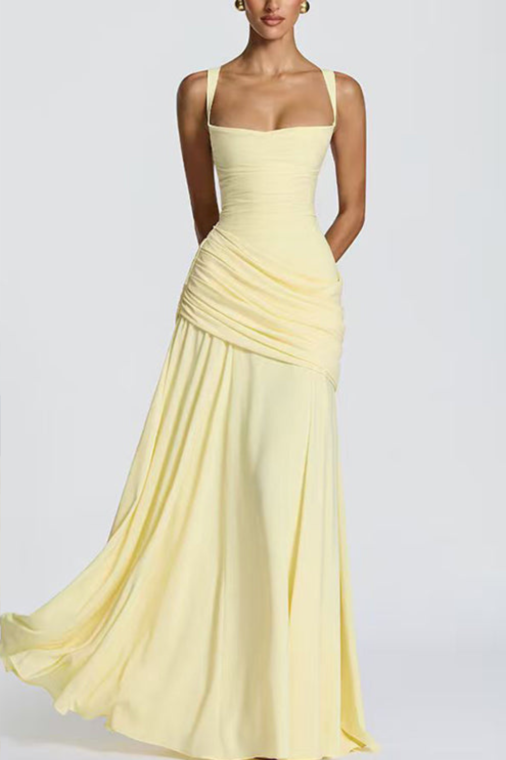 Sleeveless Criss Cross Back Maxi Dress