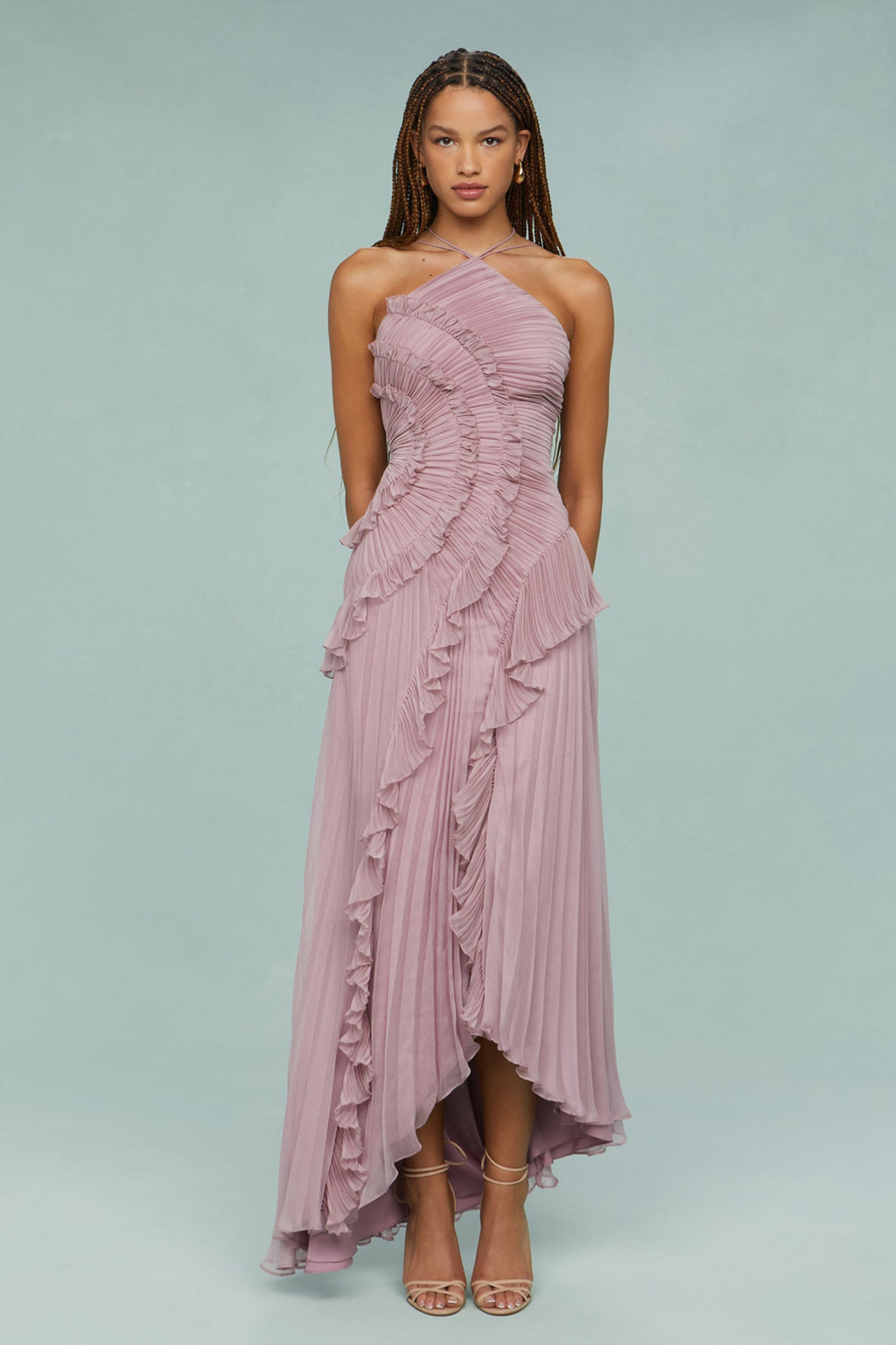 Refined Halter Neck Midi Dress