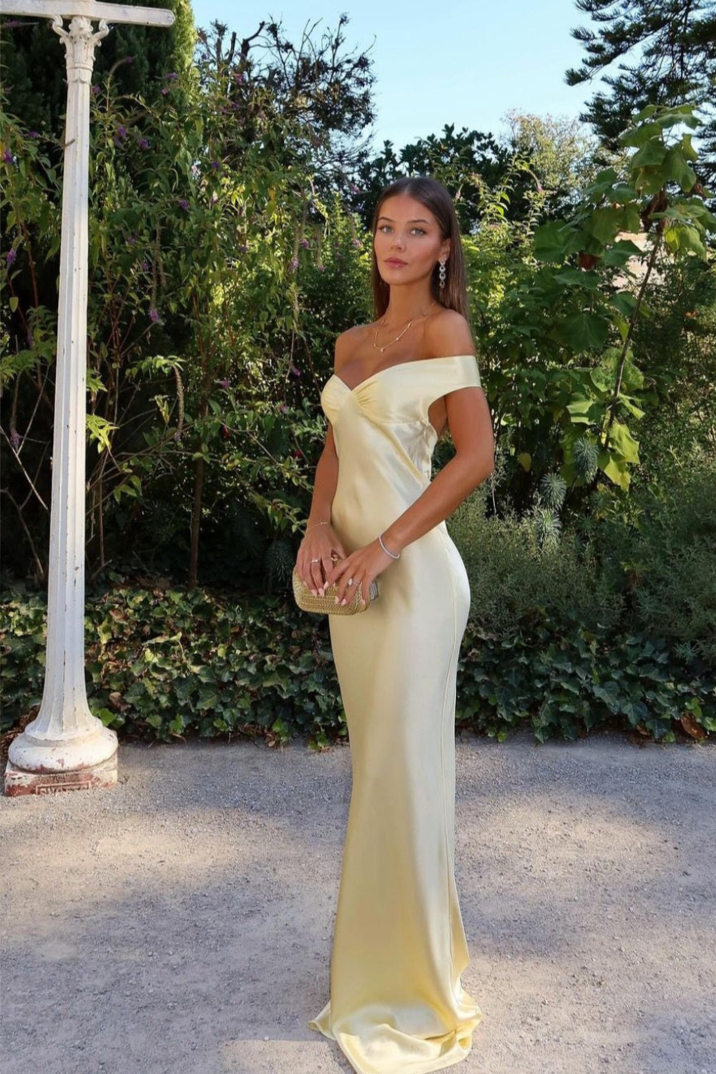 Lace Off Shoulder Wedding Guest Dress for Evening Events