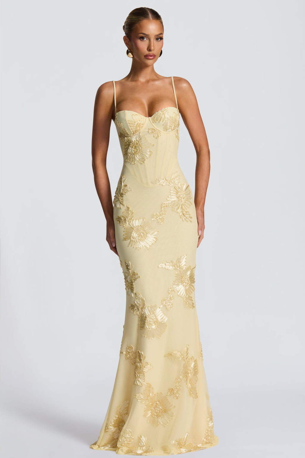 Romantic Embroidered Floral Wedding Guest Dress