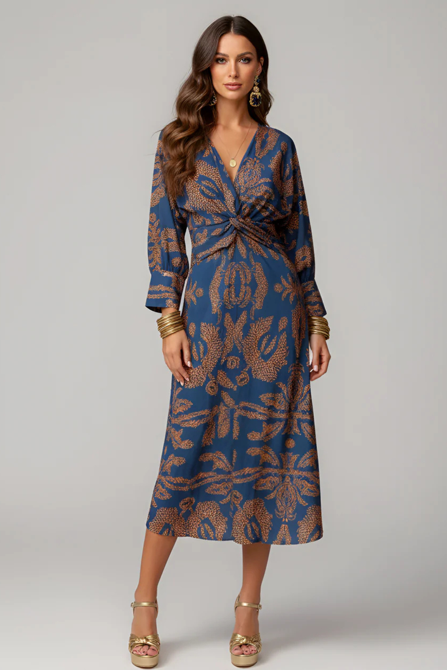 Flowy A Line Maxi Wedding Guest Dress