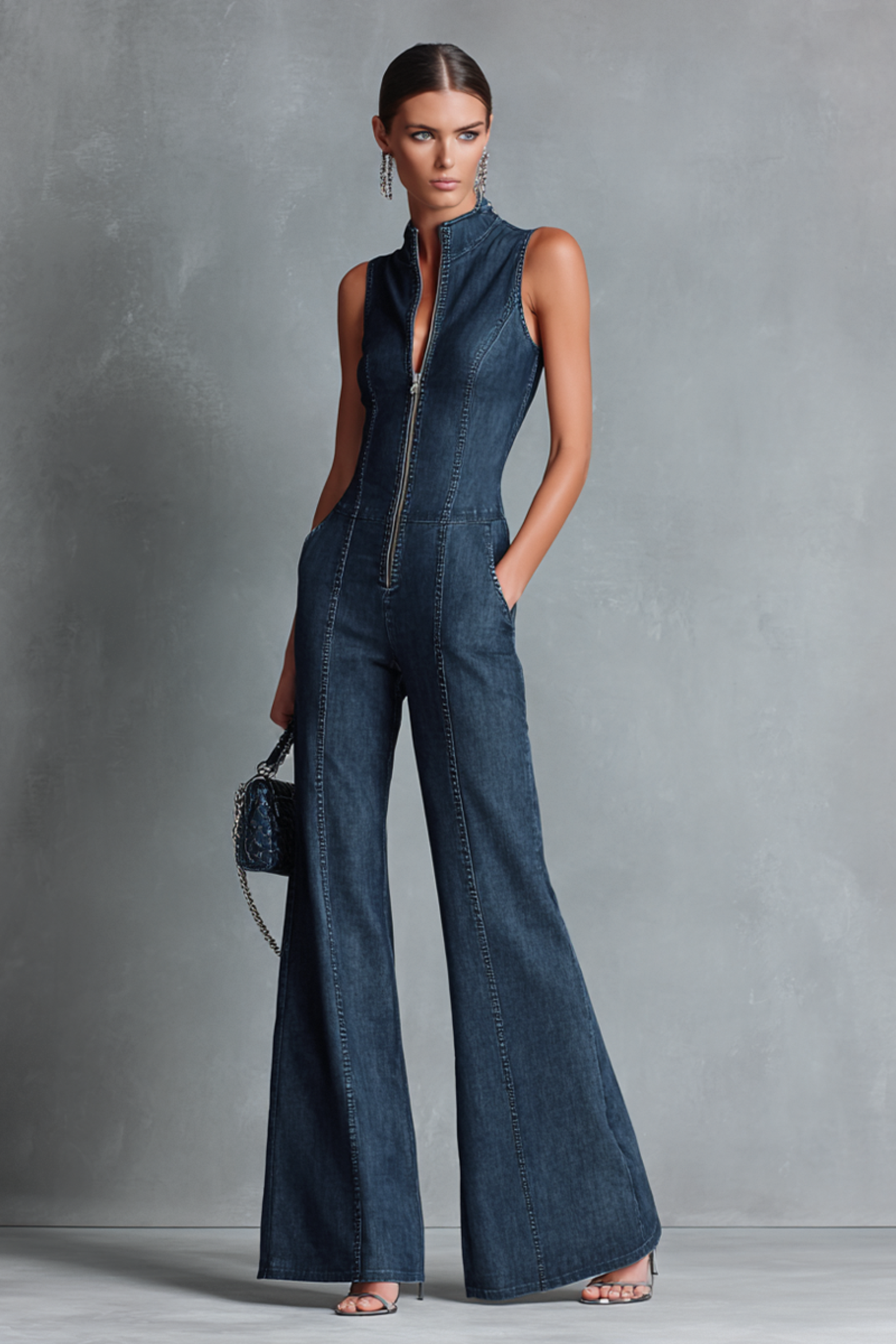 Women's Retro Flared Leg Jumpsuit