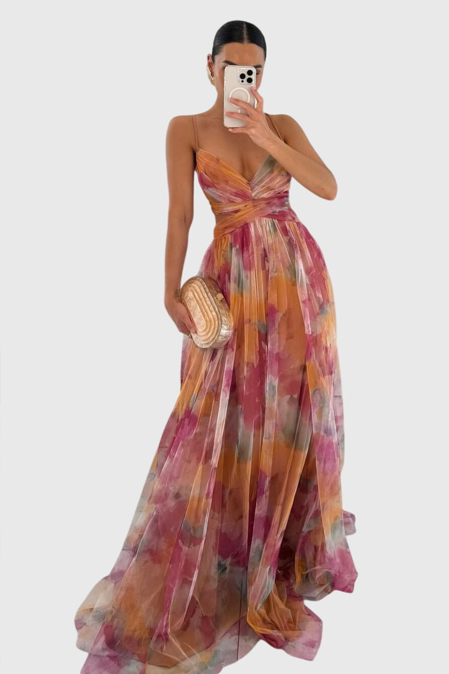 Flowy Floral Print Maxi Dress
