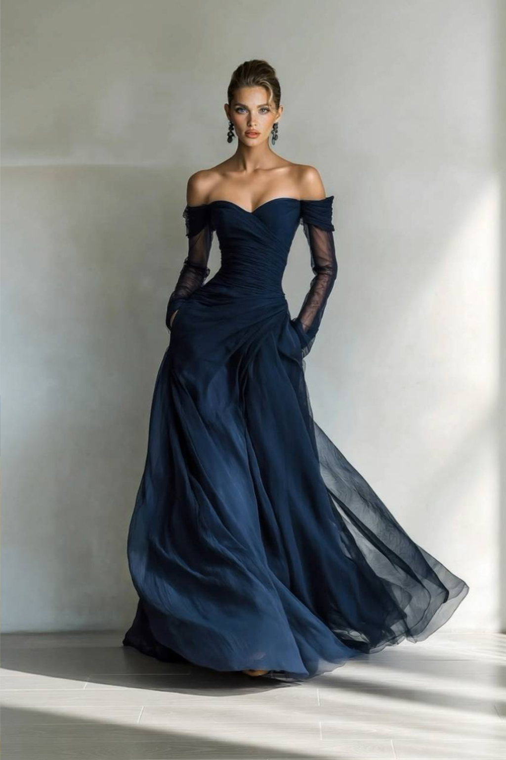 Mesh Splicing Maxi Dress