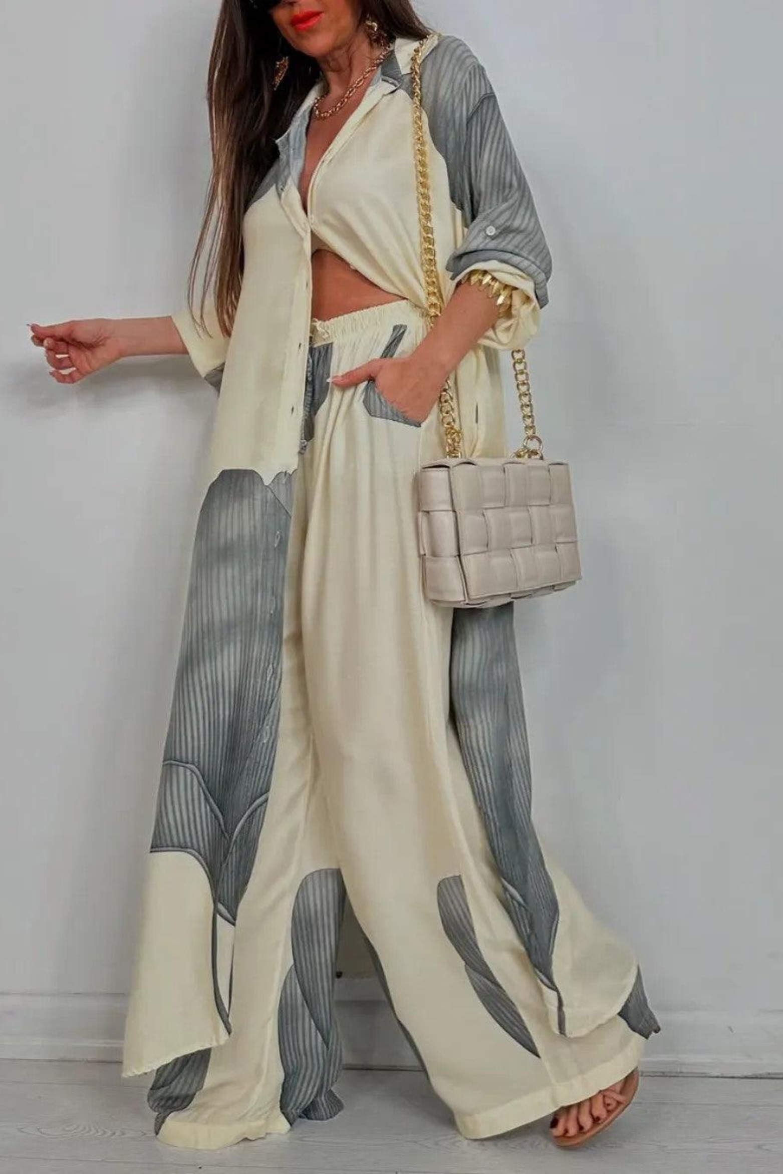 Women's Patchwork Lounge Two Piece Set
