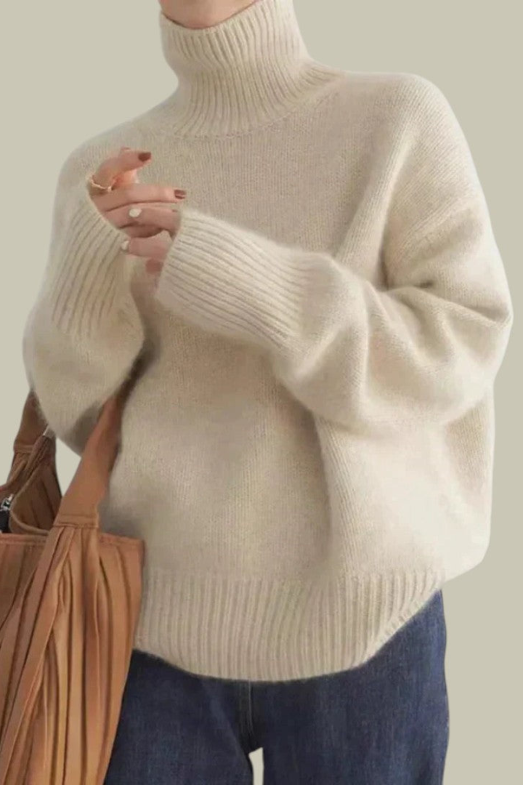 High Neck Relaxed Fit Sweater