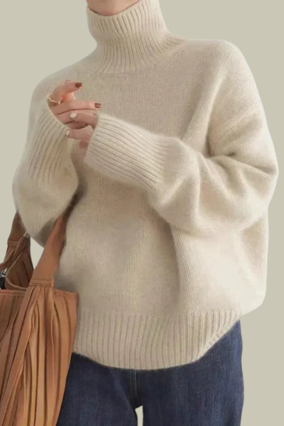High Neck Relaxed Fit Sweater