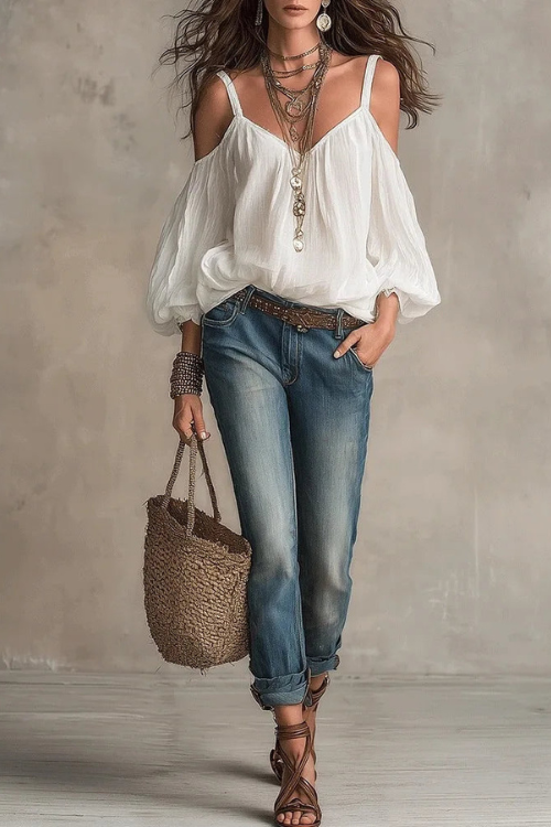 Off Shoulder Bohemian Blouse