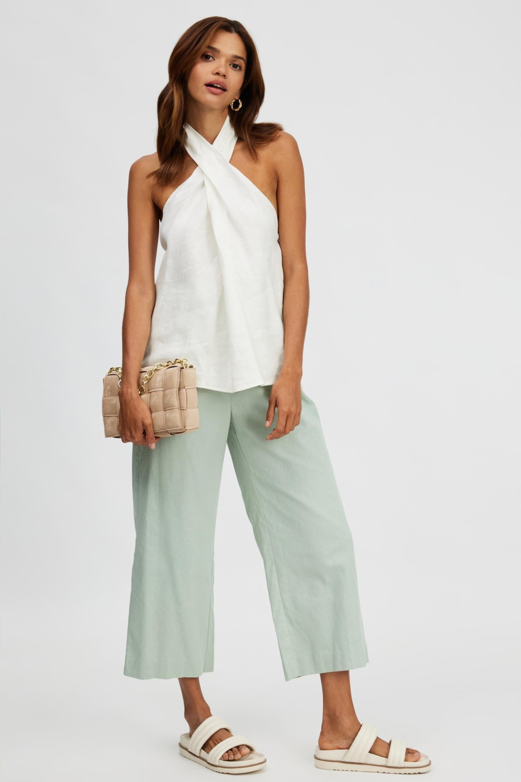 Criss Cross Halter Sleeveless Top