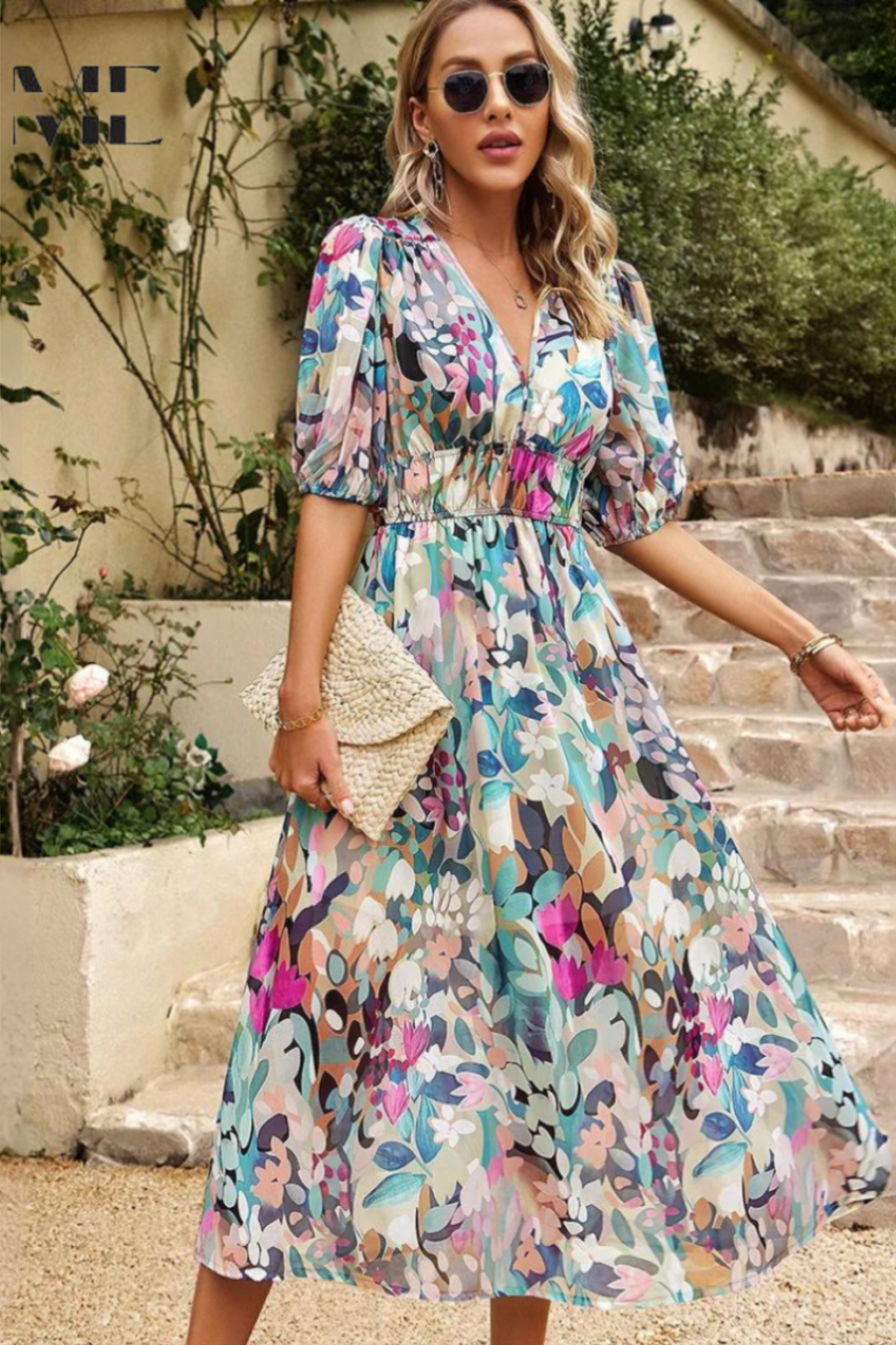 Romantic Floral Midi Dress