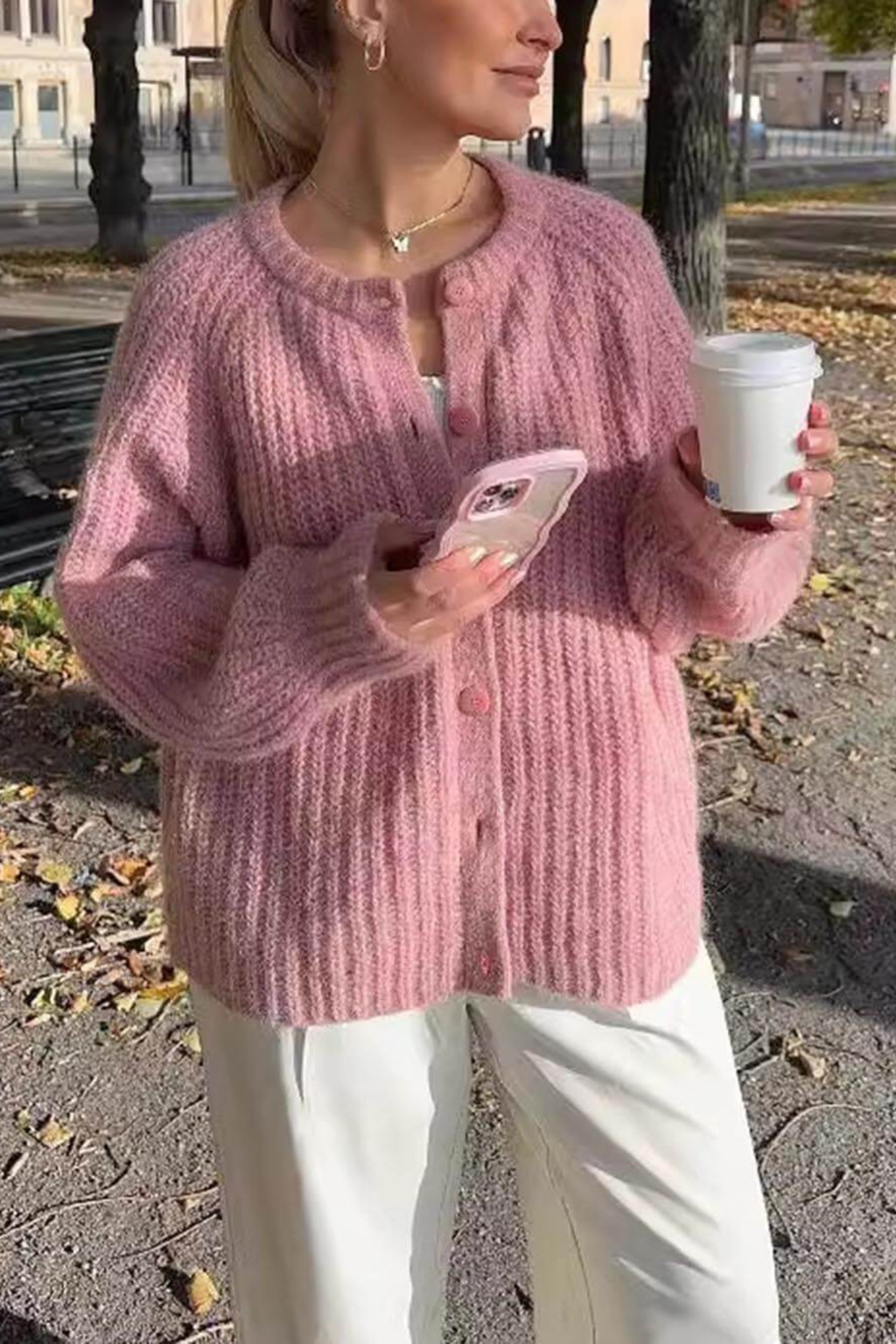 Women's Relaxed Long Sleeve Cardigan