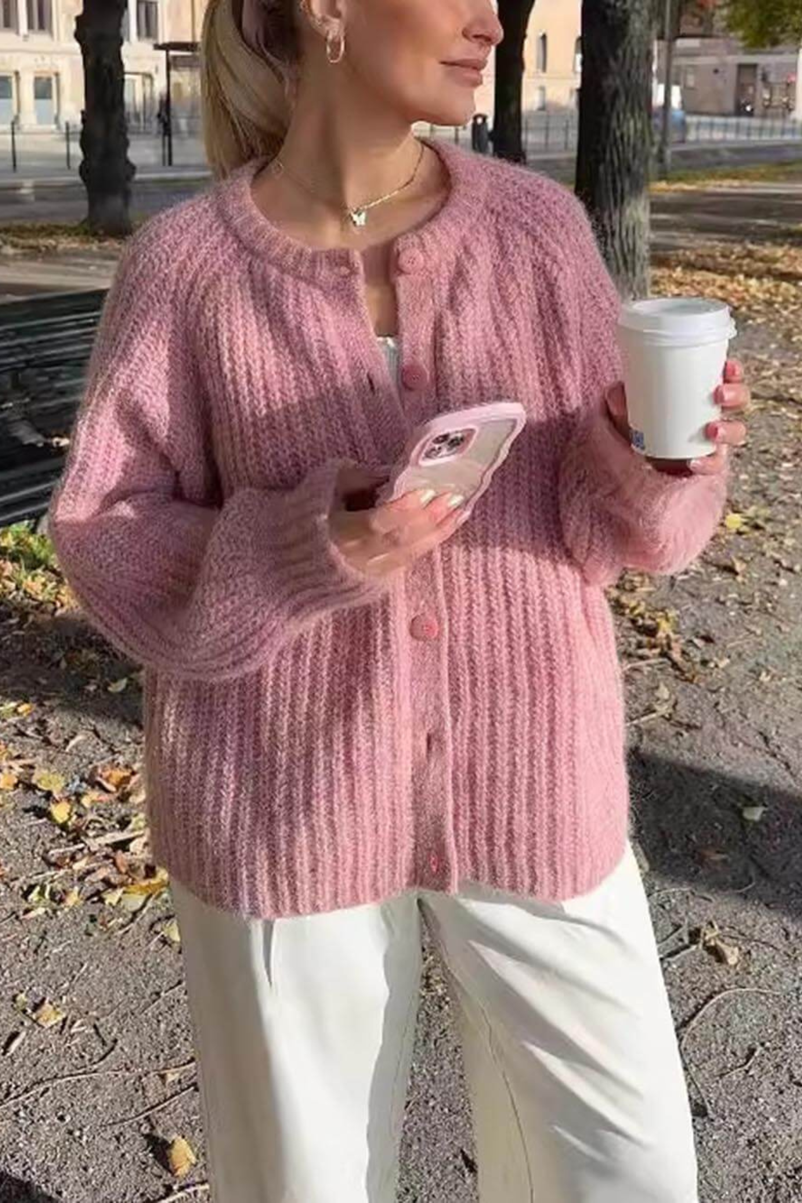 Women's Relaxed Long Sleeve Cardigan