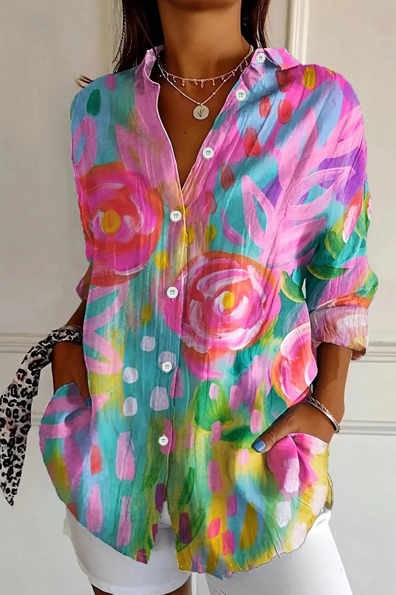 Abstract Print Blouse with Vibrant Everyday Style