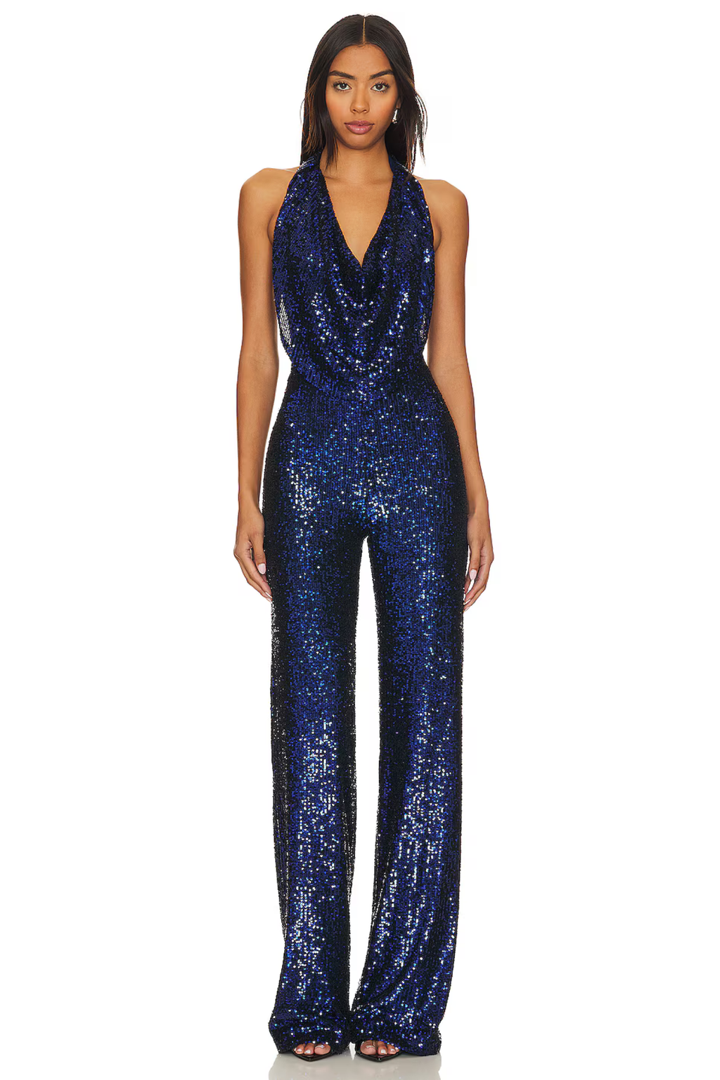 Sequin Halter Evening Jumpsuit