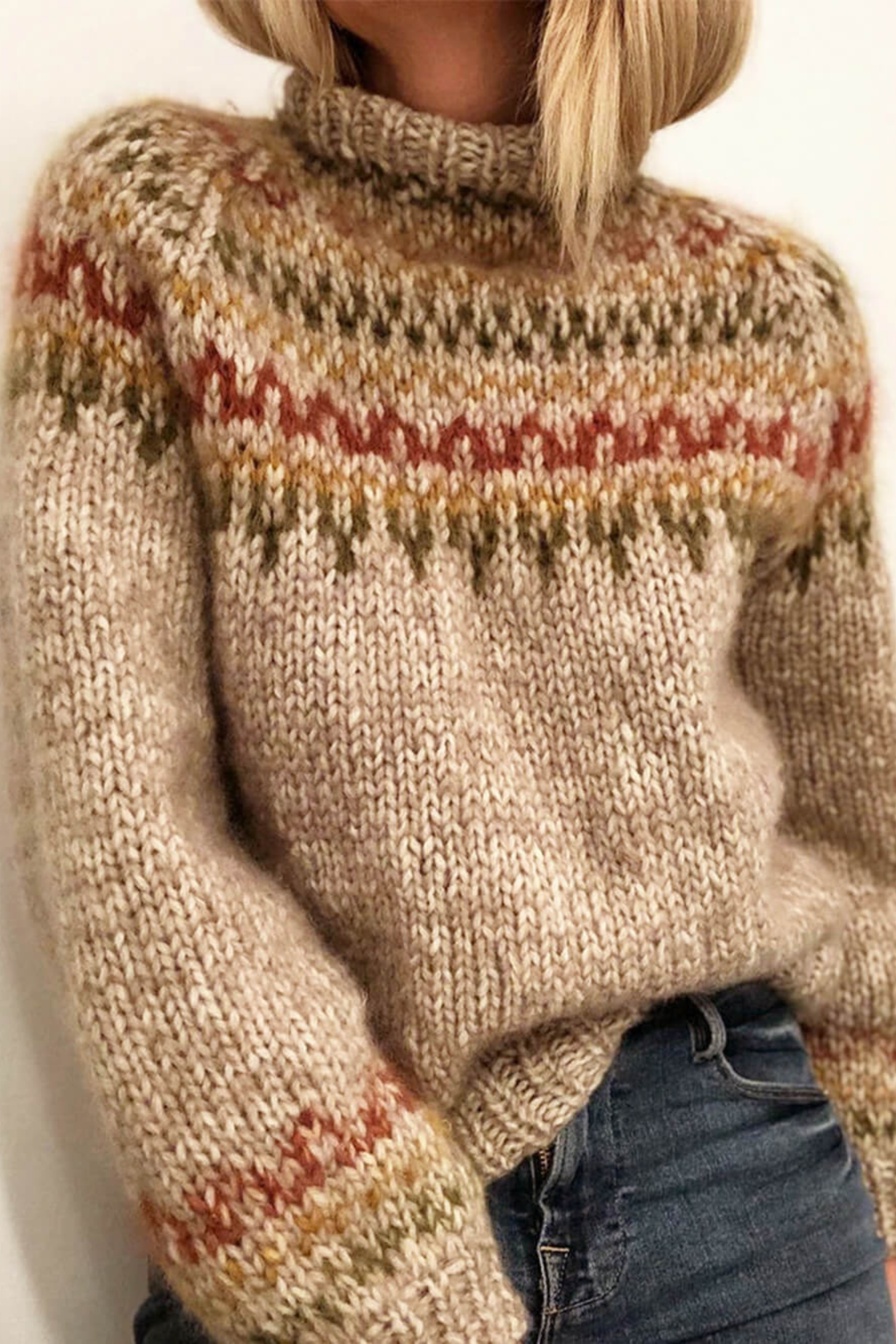 Women's Turtleneck Knit Pullover Sweater