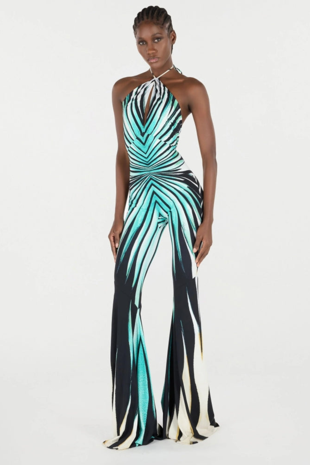 Ocean Print Wide Leg Jumpsuit