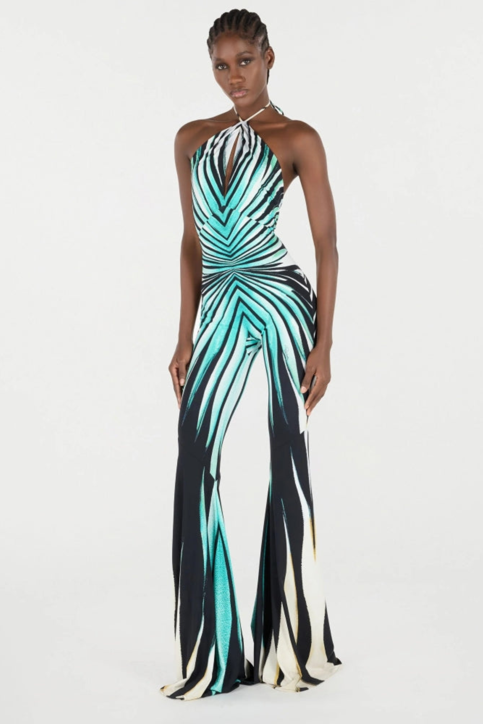 Ocean Print Wide Leg Jumpsuit