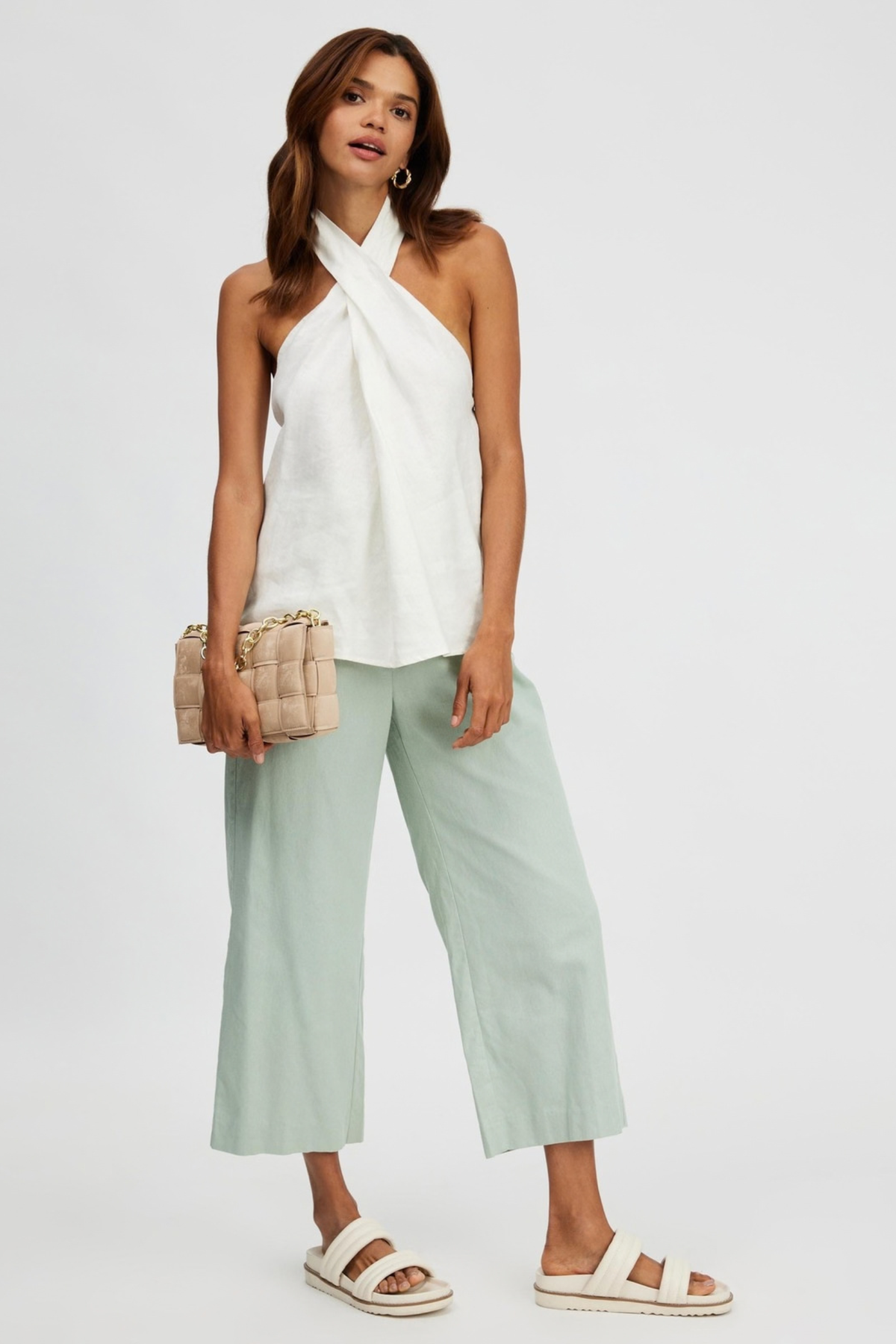 Criss Cross Halter Sleeveless Top