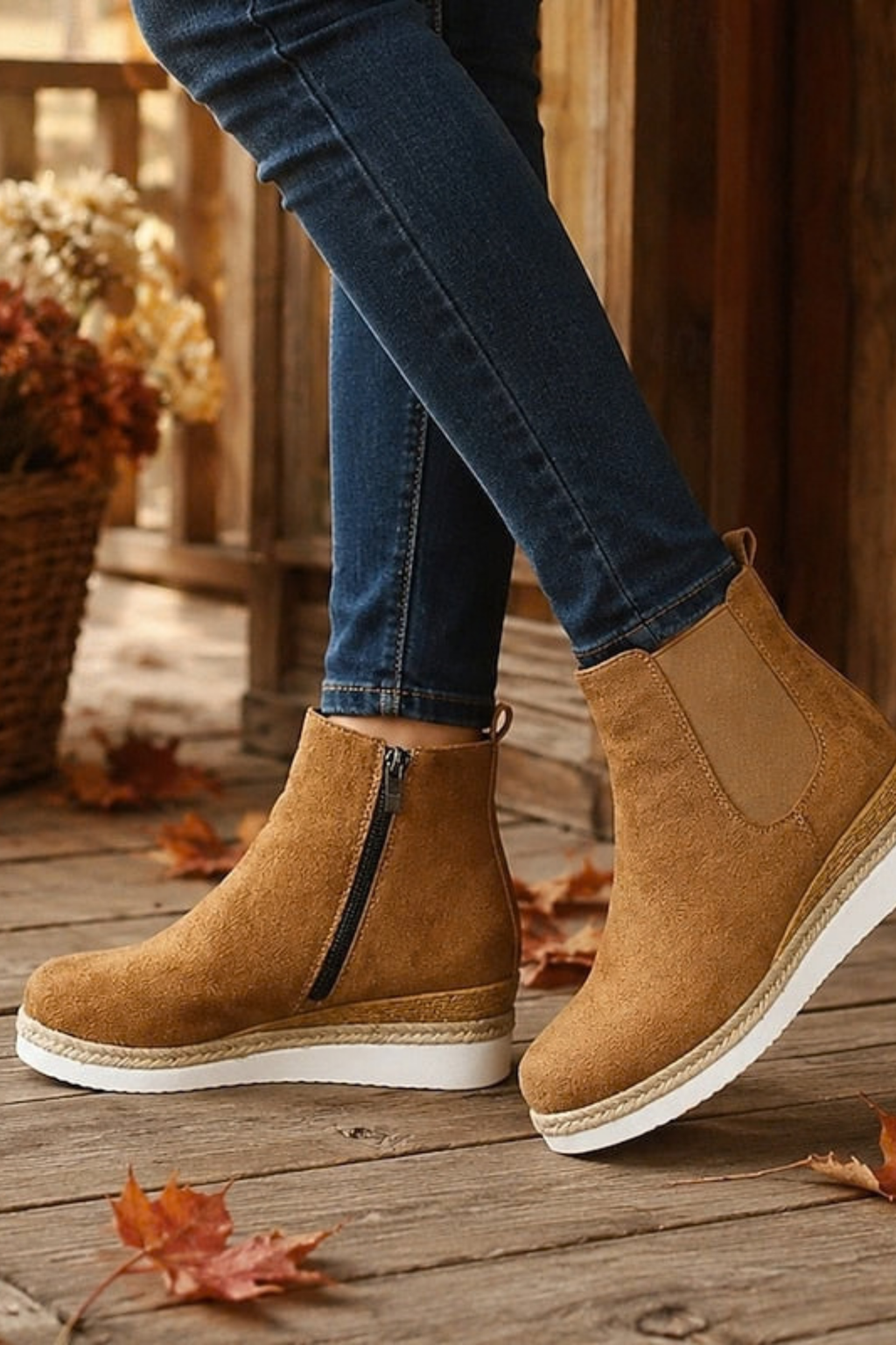 Women's Cozy Wedge Ankle Boots