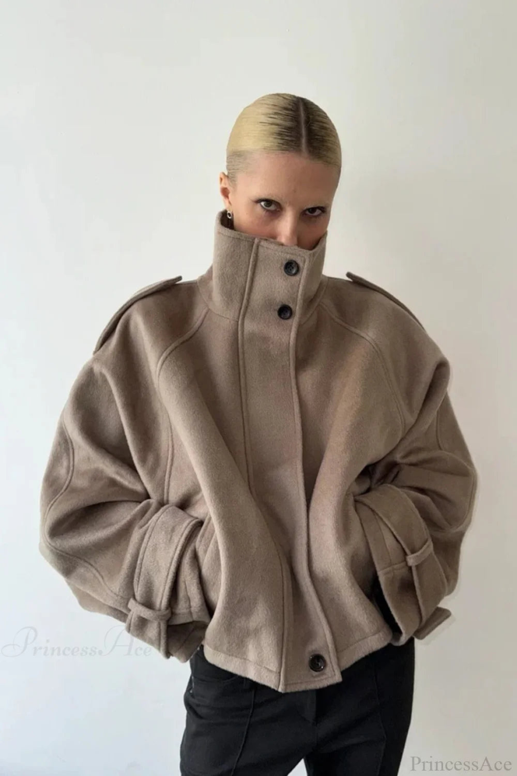 Women's Vintage Stand Collar Short Coat