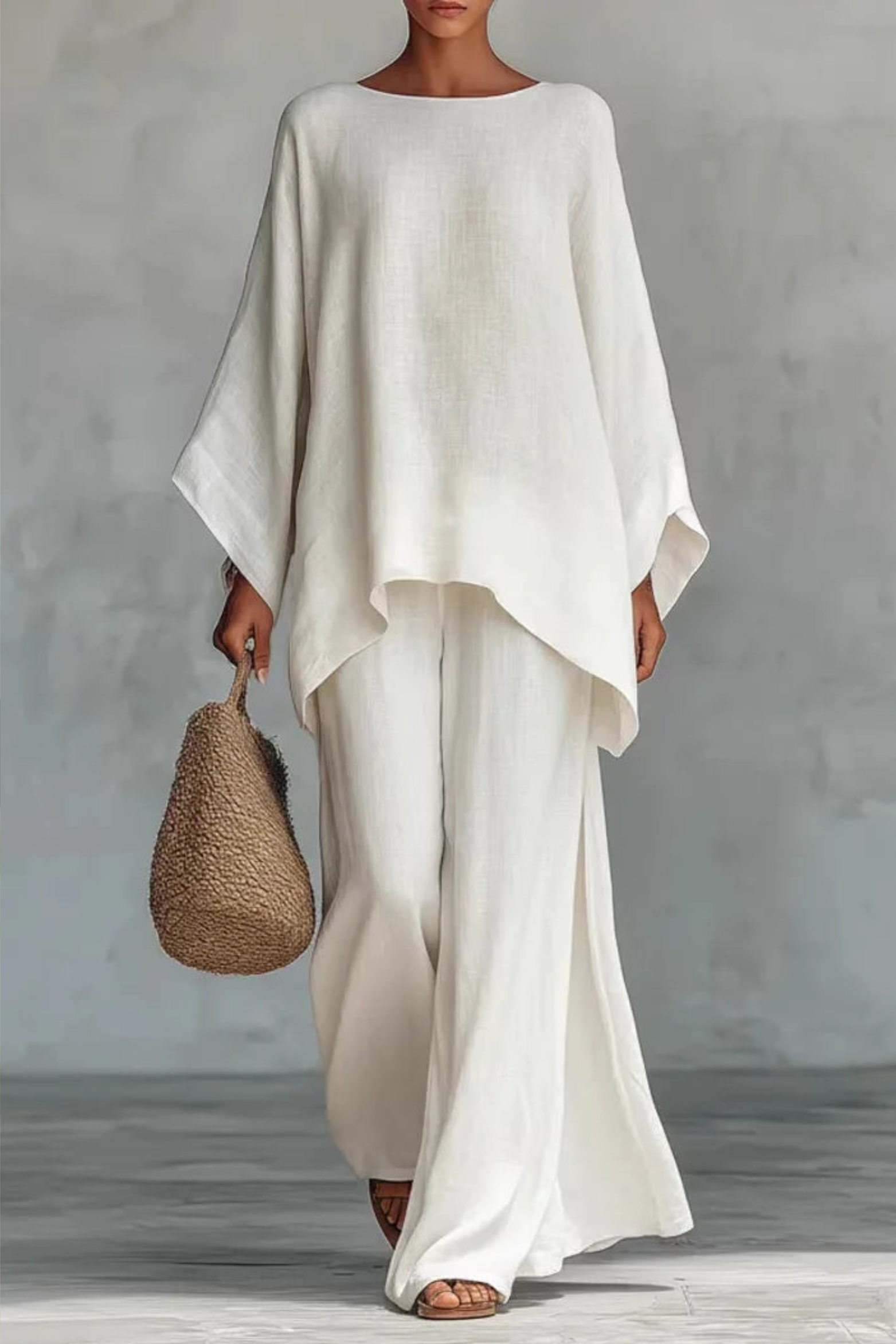 Minimalist Linen Pants Set Sleeveless Co Ord Two Piece