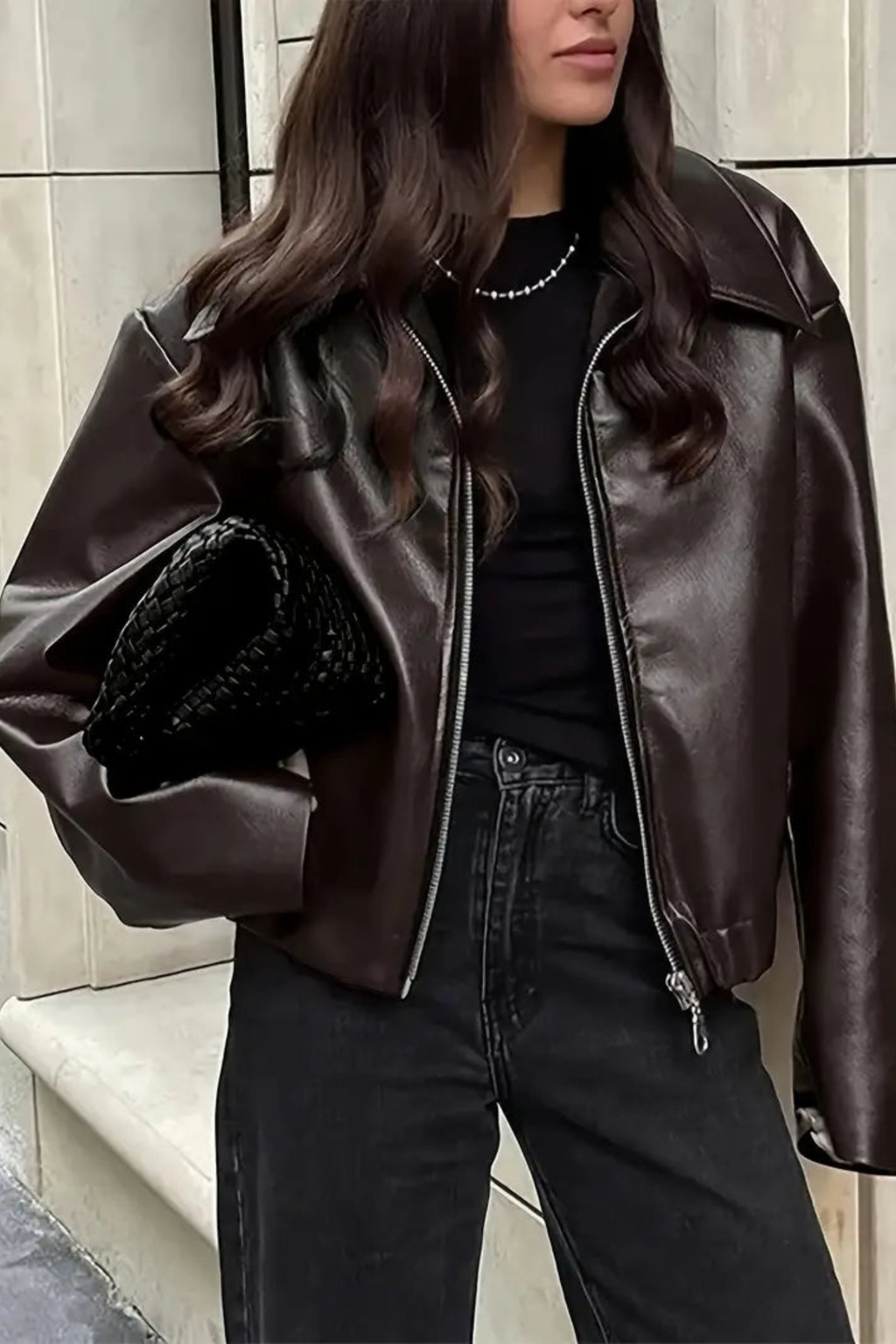 Women's Coated Zip Bomber Jacket
