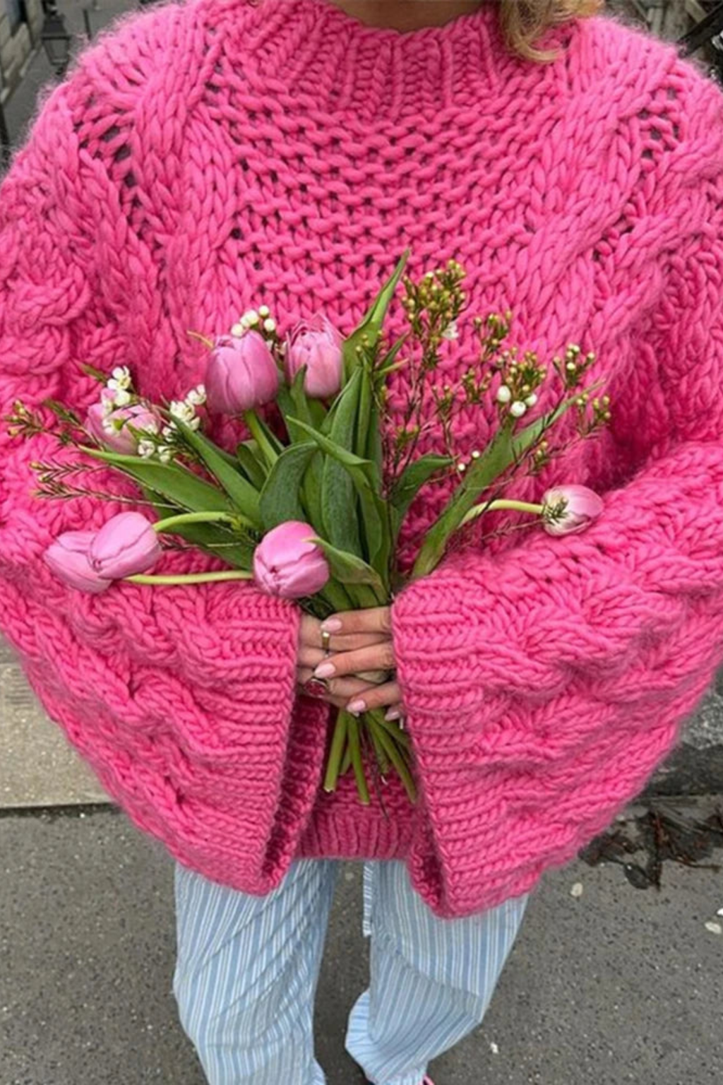 Women's Oversized Knit Pullover Sweater