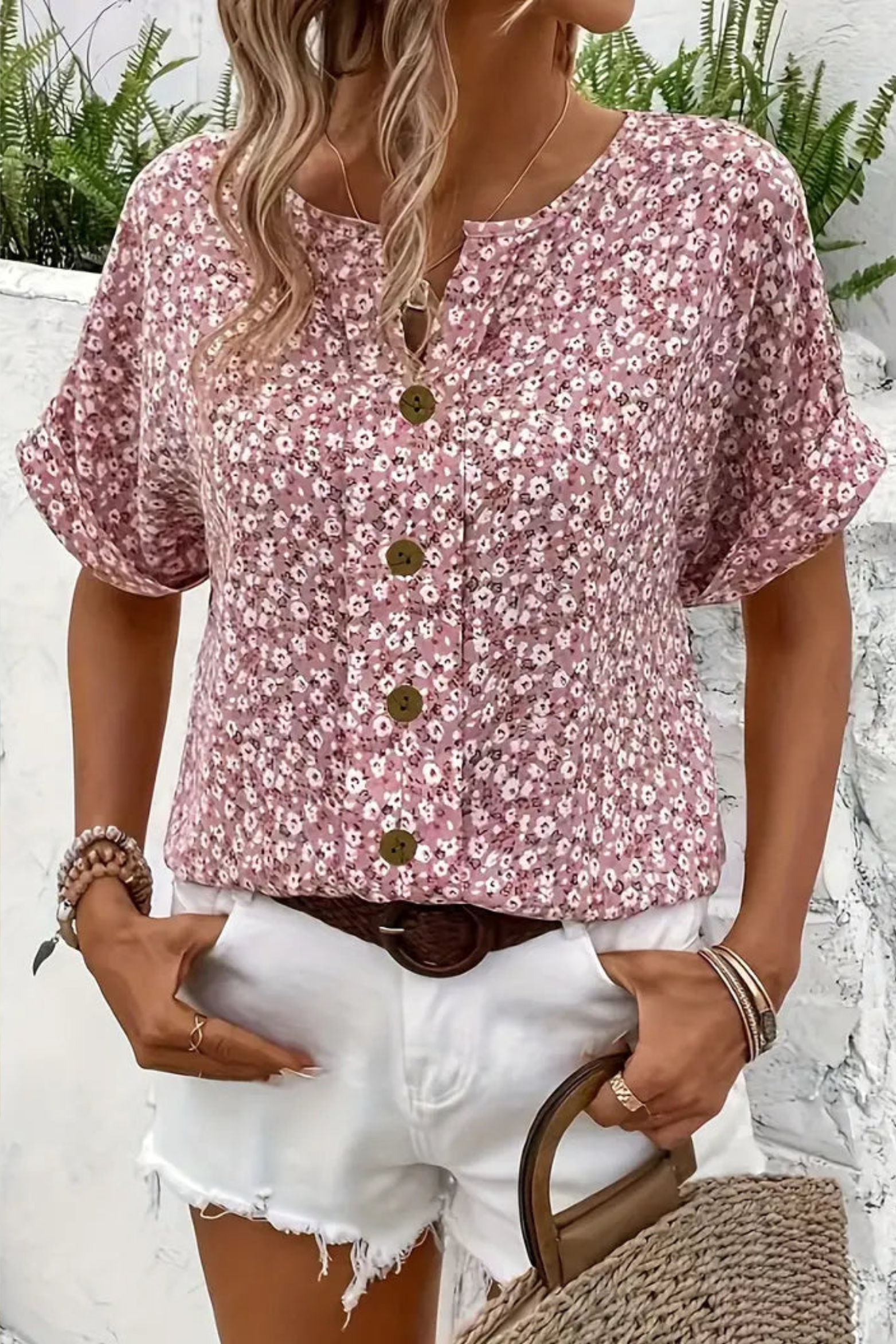 Floral Button Up Blouse