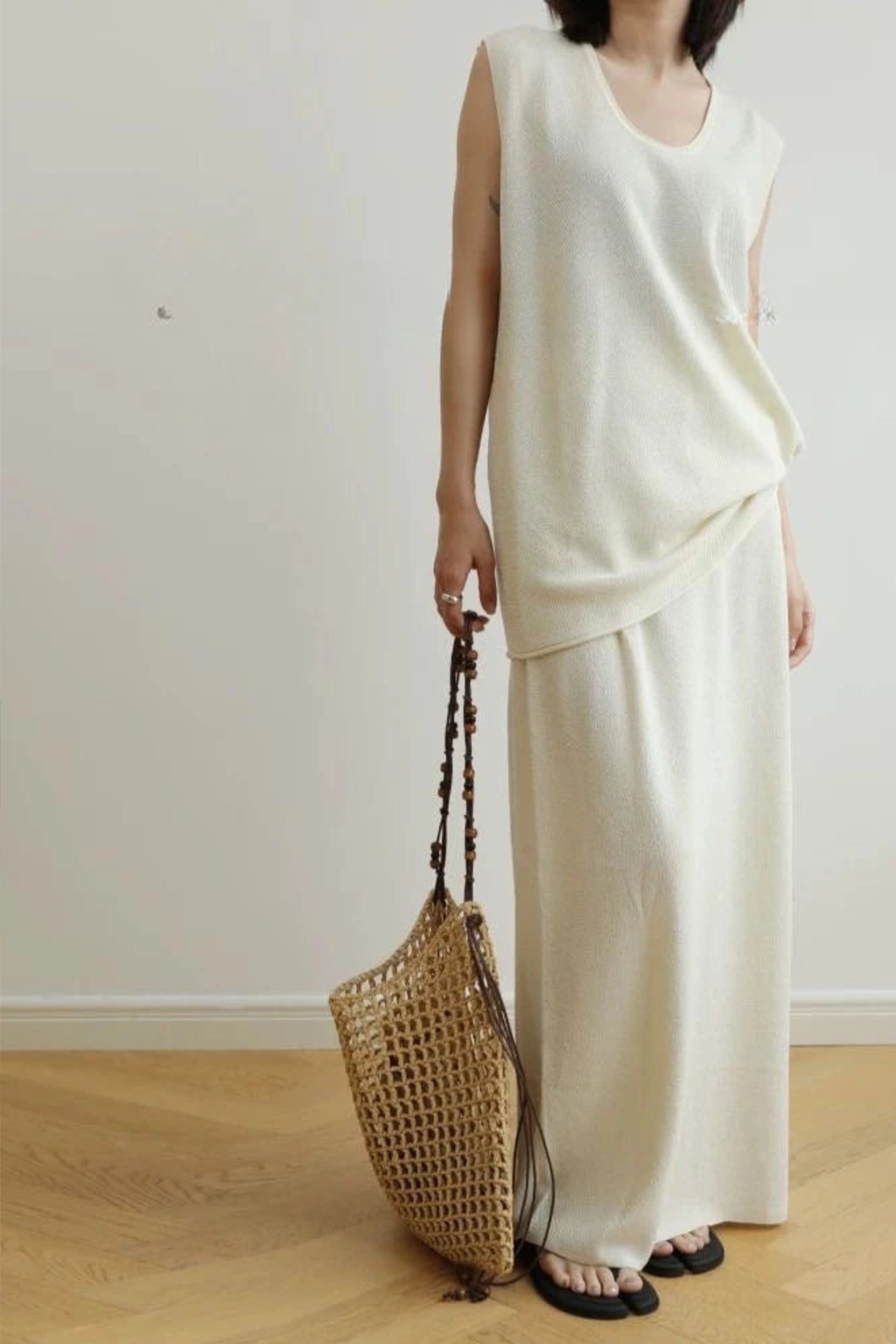 Solana Handwoven Straw Beach Tote Bag