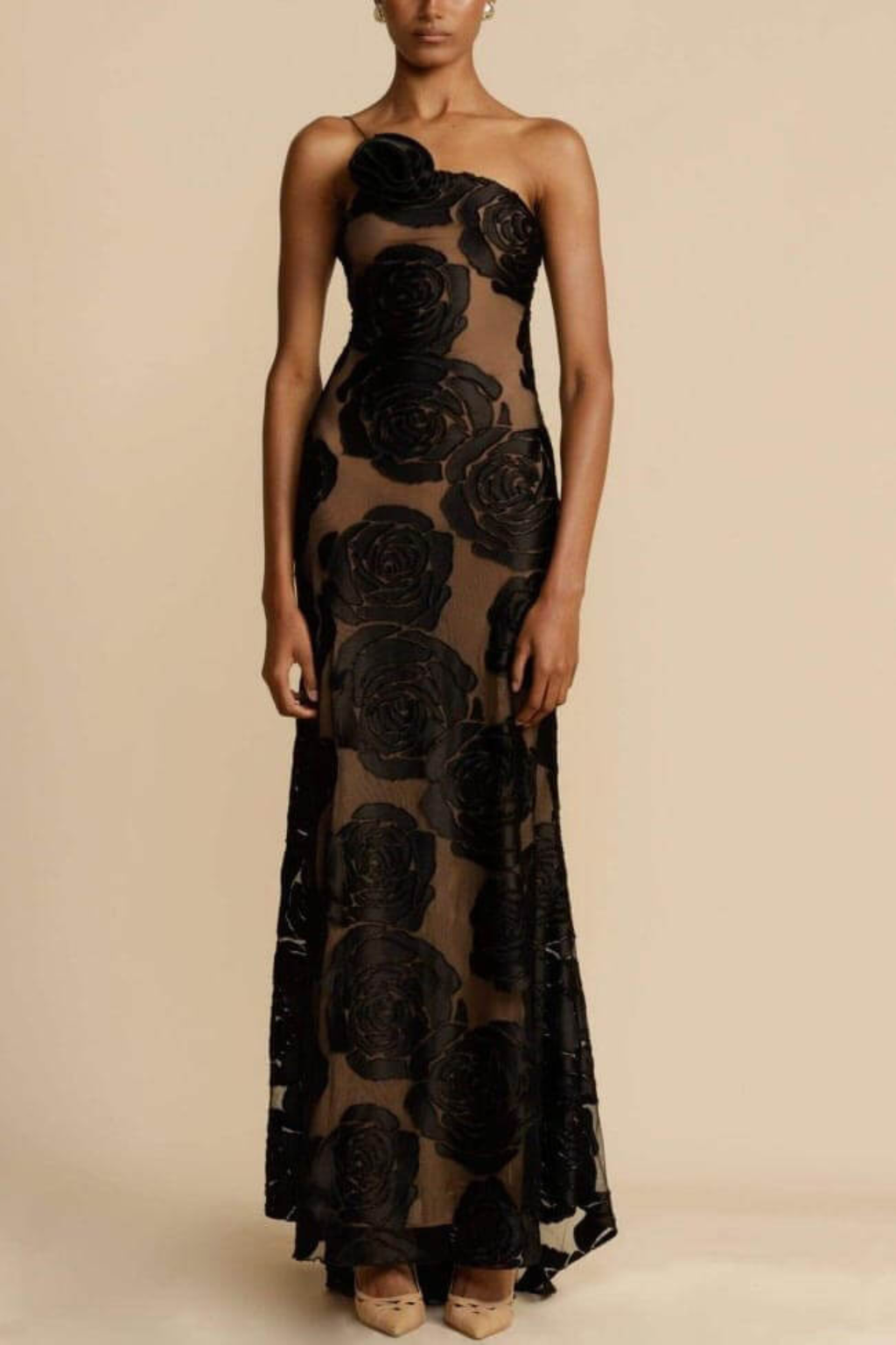 Off Shoulder Burnout Floral Maxi Dress