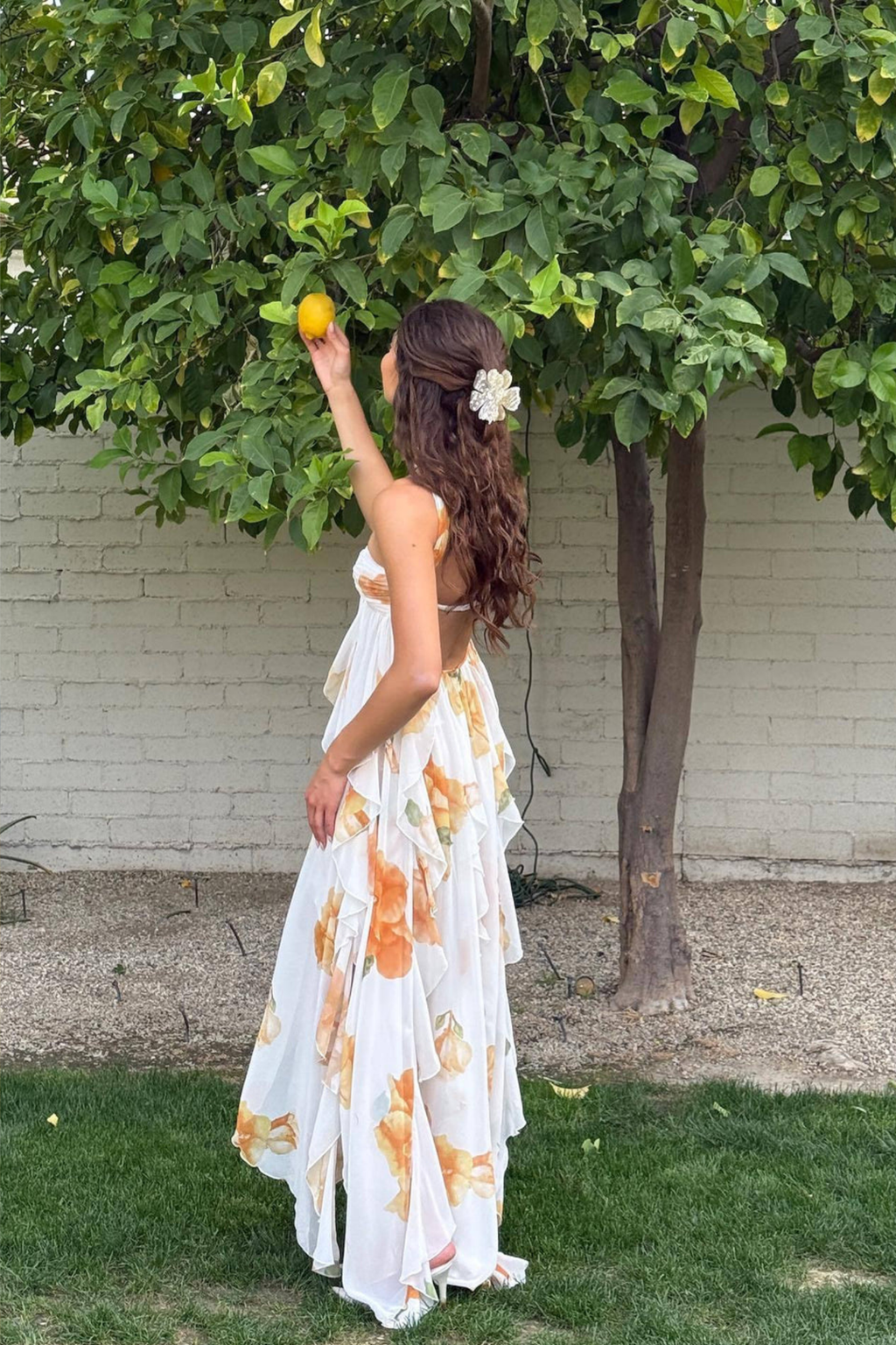 Halter Maxi Dress with Flowy Empire Waist Design