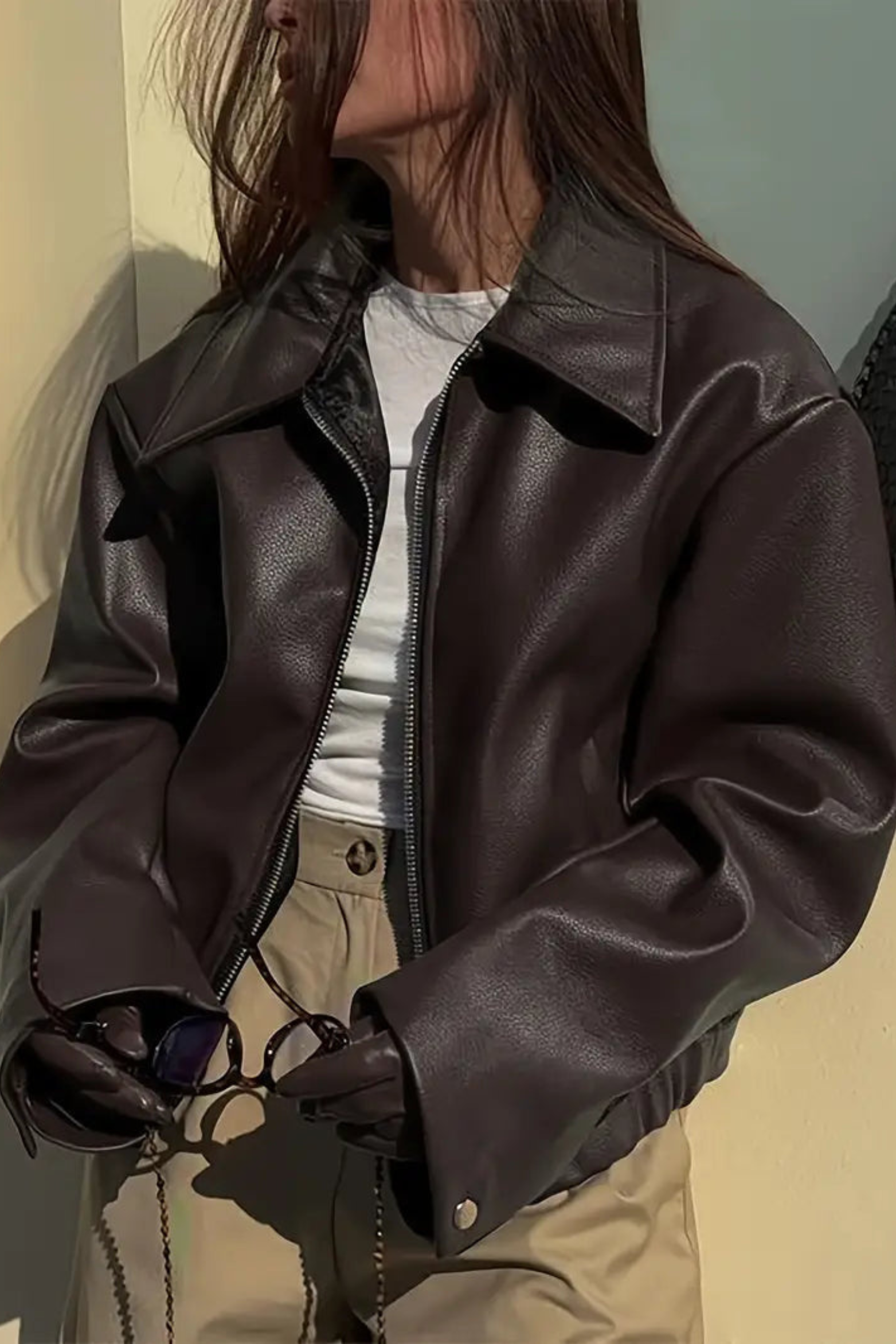 Women's Coated Zip Bomber Jacket
