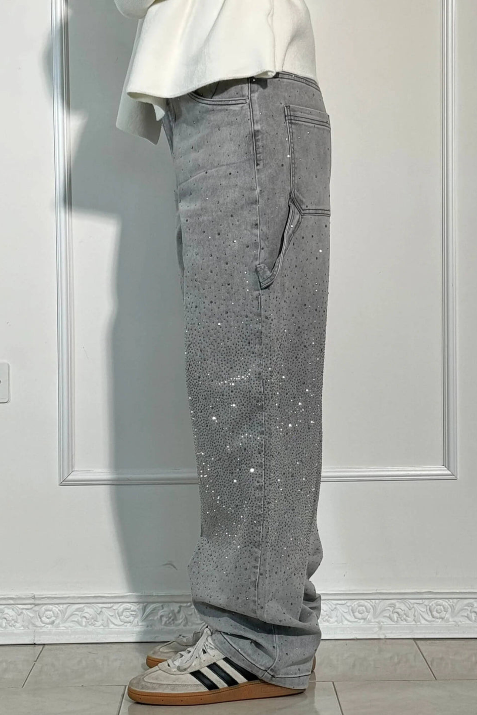 Women Balloon Fit Carpenter Denim Jeans