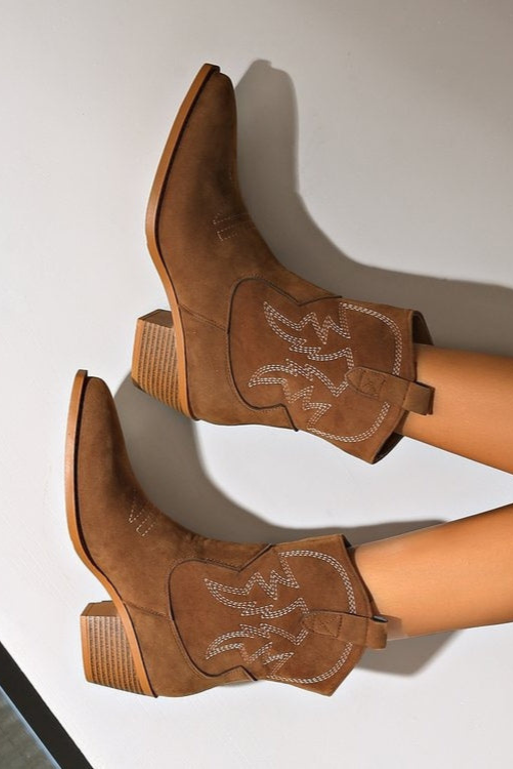 Women's Embroidered Cutout Mid Calf Boots