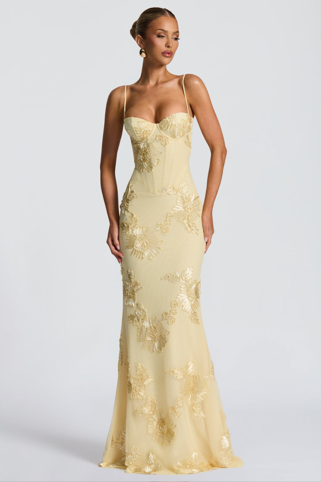 Romantic Embroidered Floral Wedding Guest Dress