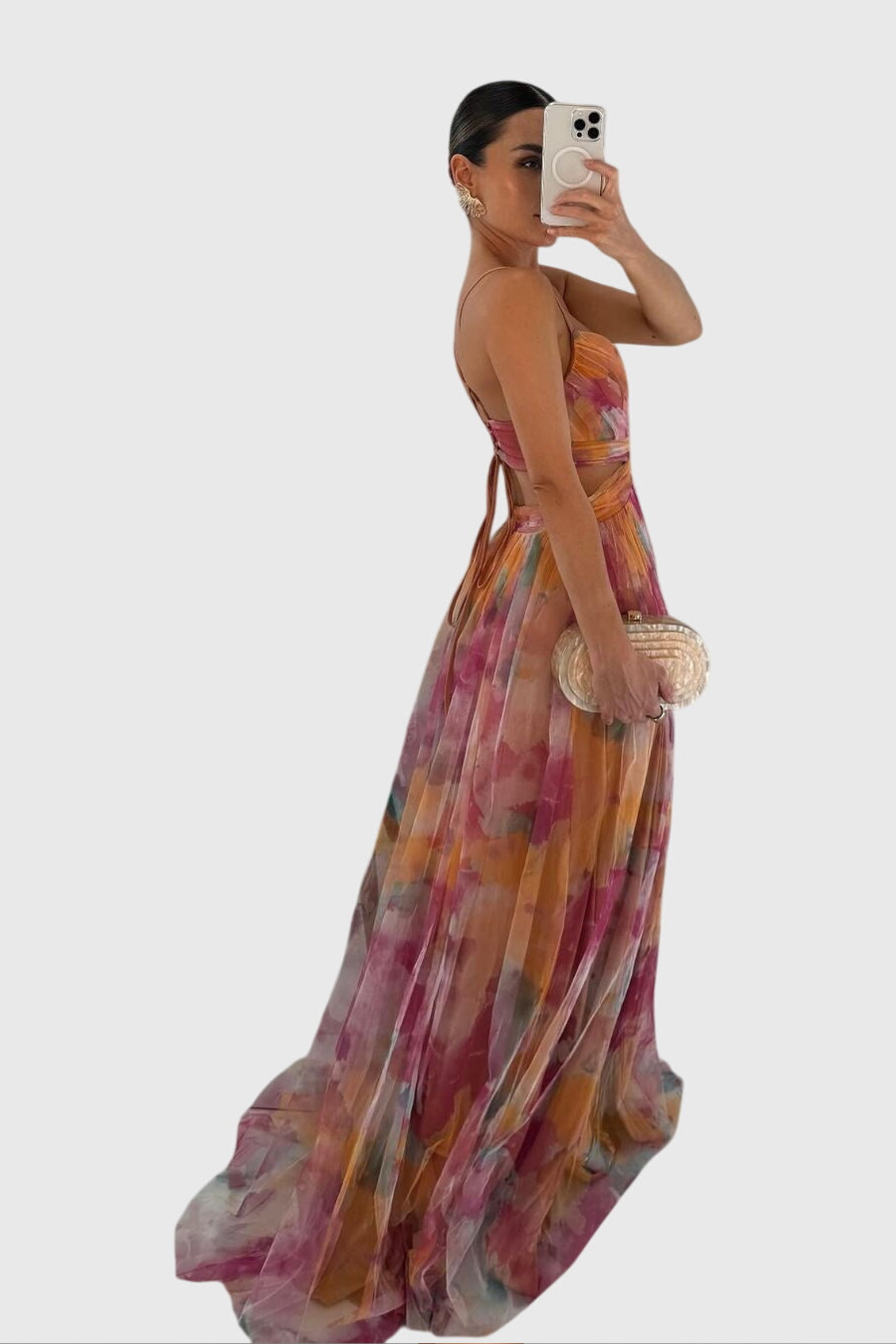 Flowy Floral Print Maxi Dress