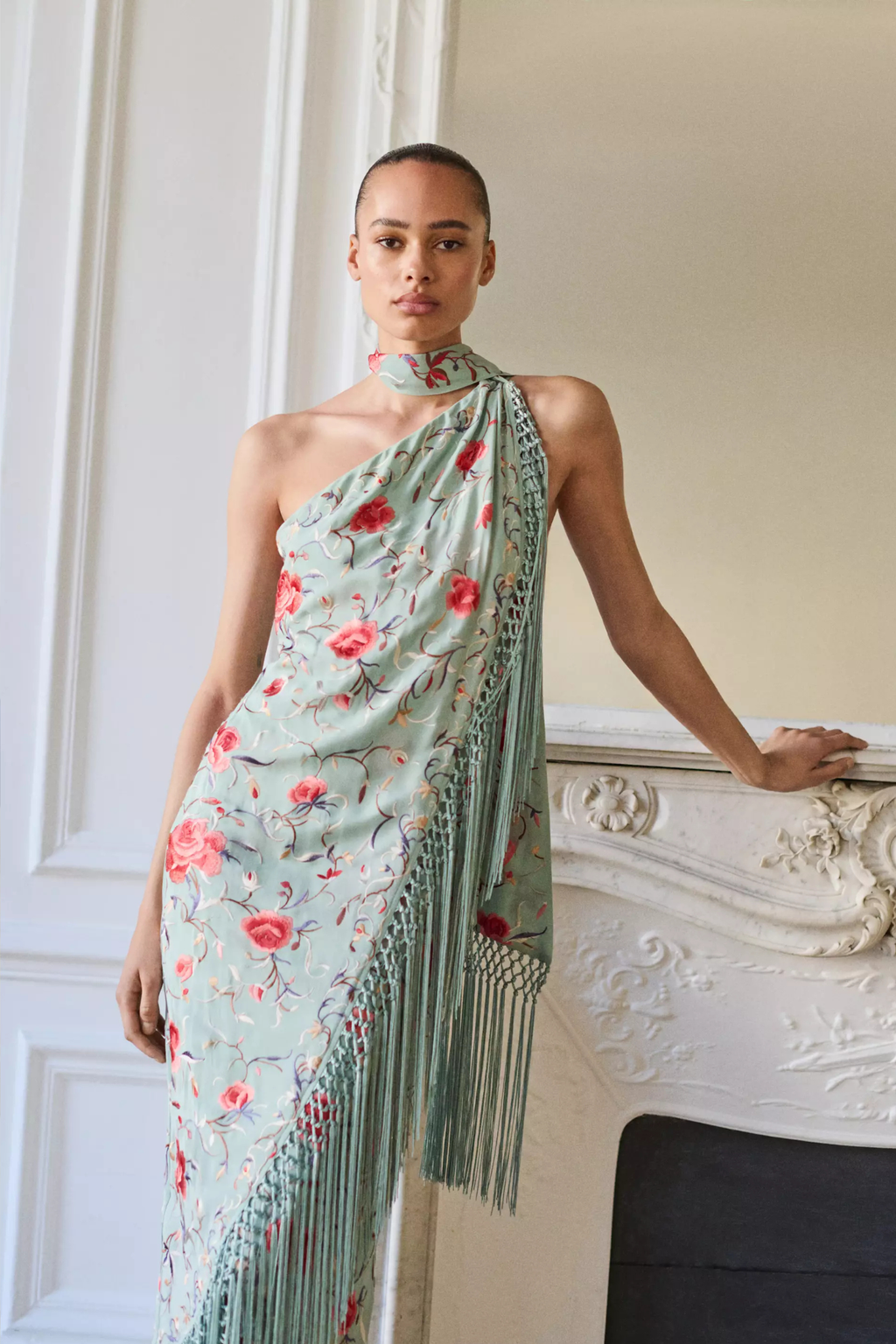 Boho Floral Tassel Halter Neck Dress Maxi Style