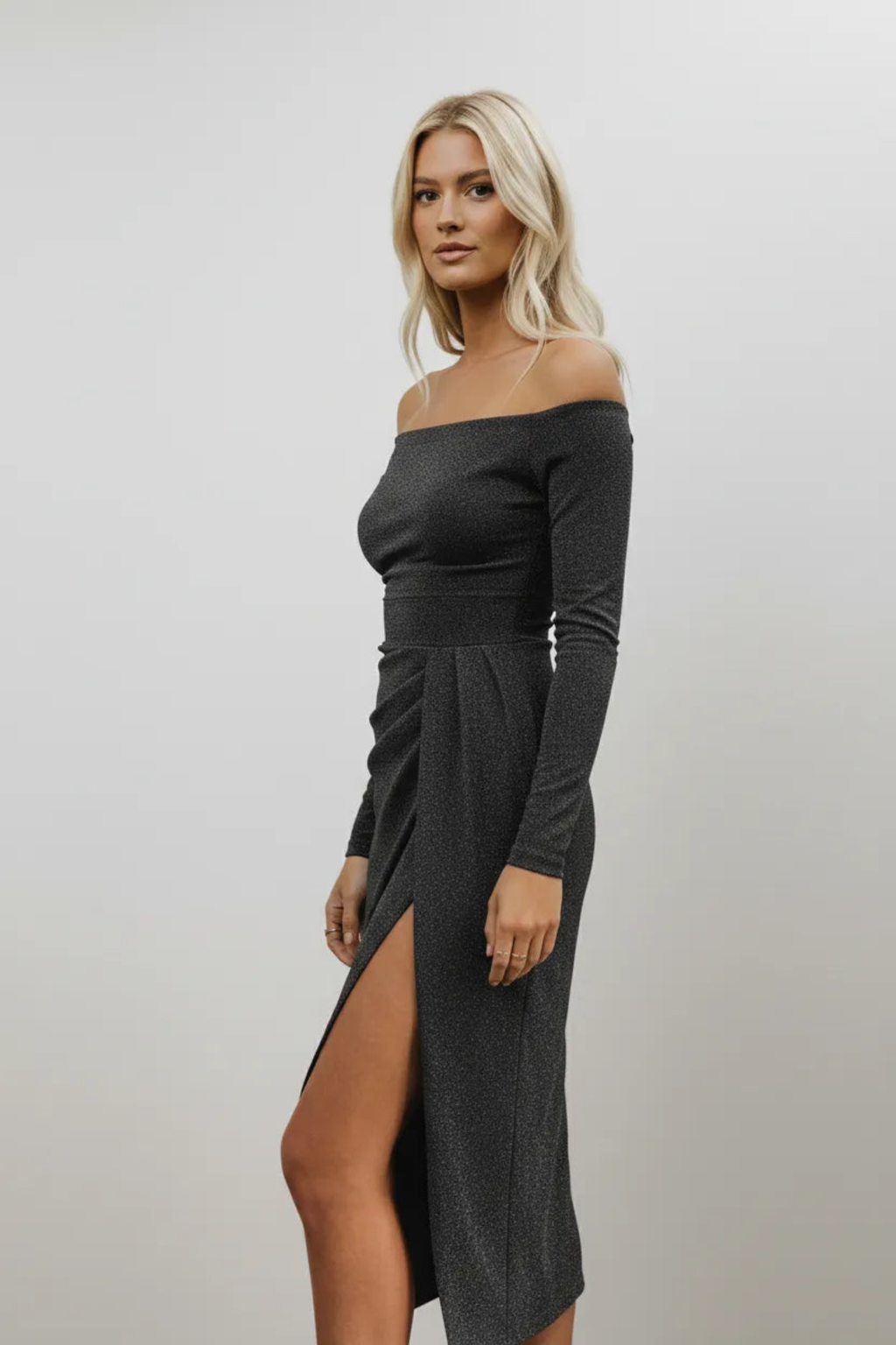 Ruched Bardot Party Dress